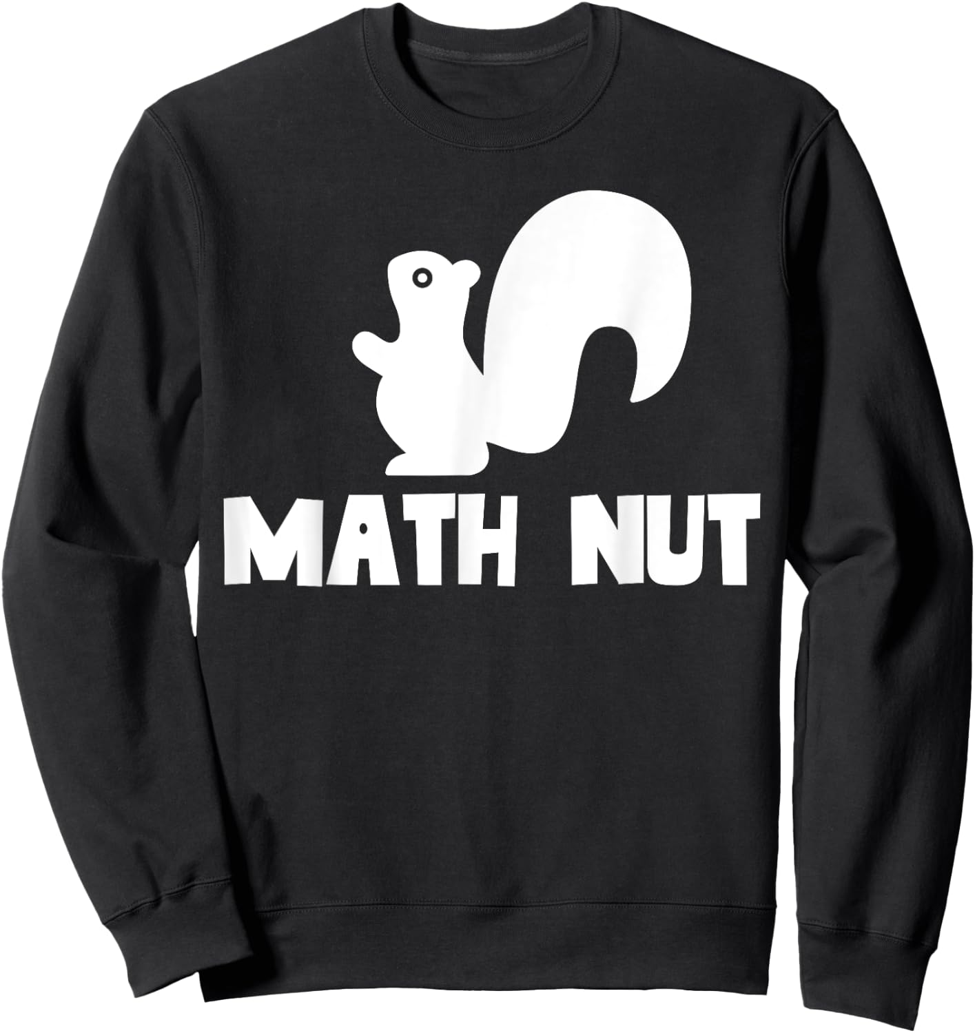 Math Nut Funny Back to School Cute Pun Animal Squirrel Sweatshirt - Sweatshirt | Black