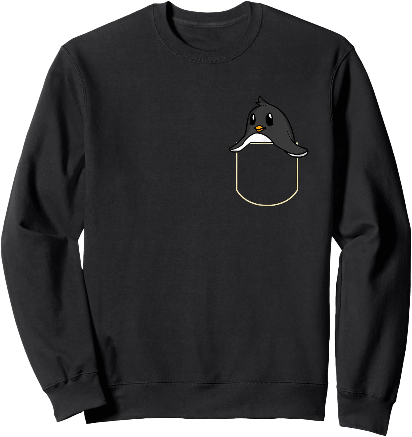 Witzige Pinguin Geschenkidee Funny Penguin In The Chest Pocket Gift Penguin Pocket Sweatshirt - Sweatshirt | Black