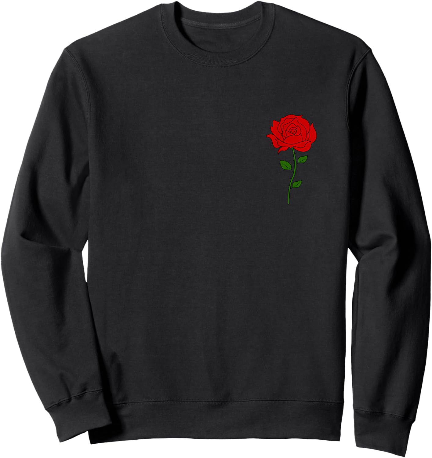 Pocket Design Rose Red | Roses Flowers Women Men Teens Sweatshirt - Sweatshirt | Black
