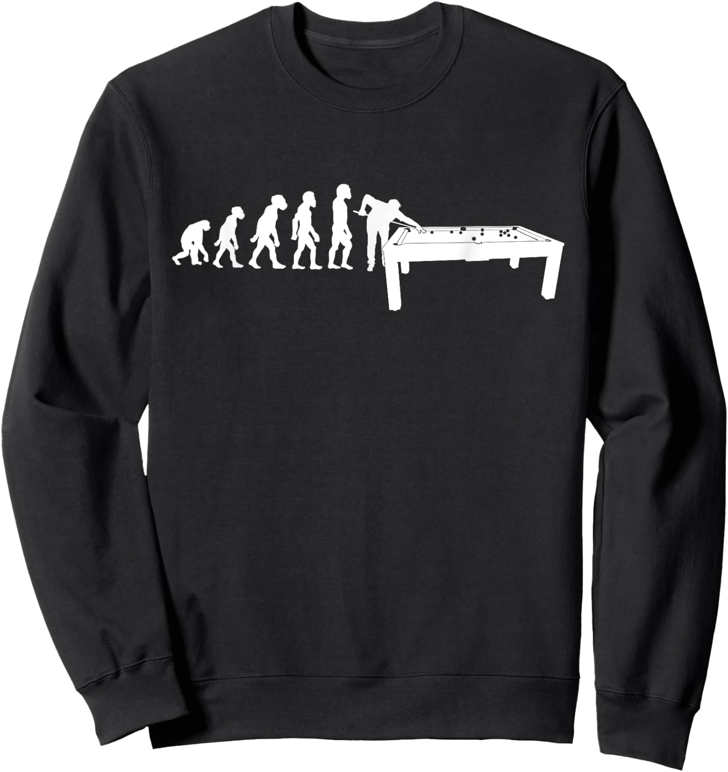 Funny Human Billiards Evolution 8 Ball Pool Cue Stick Player Sweatshirt - Sweatshirt | Black