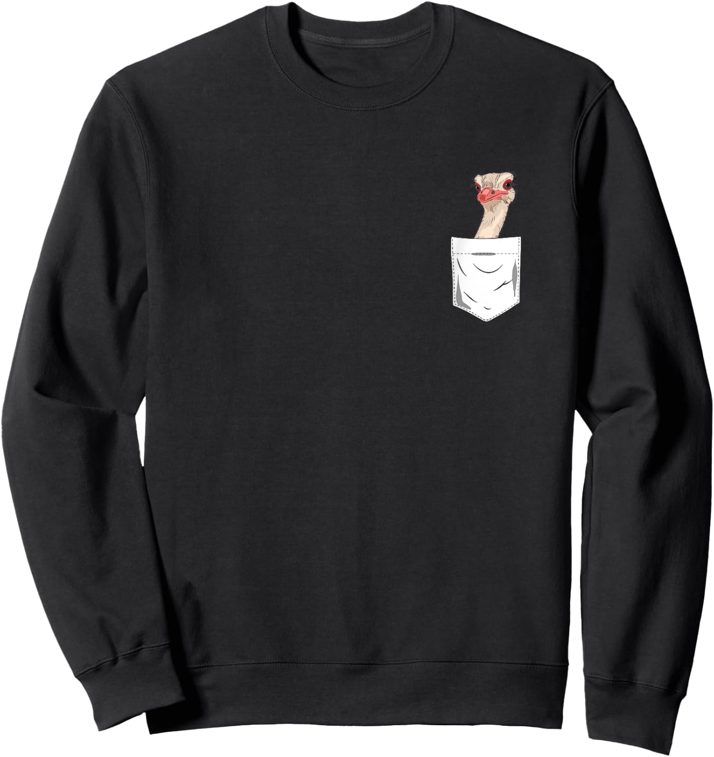 Ostrich Bird in the Pocket Funny Ostrich Sweatshirt - Sweatshirt | Black