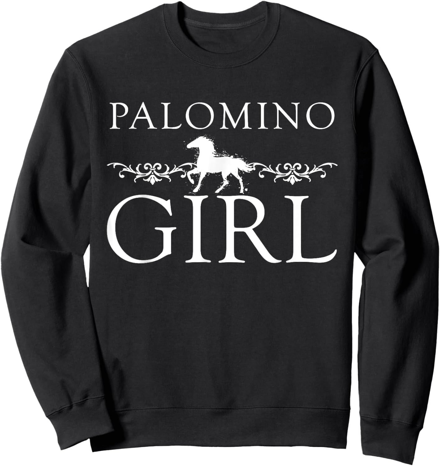 Palomino Girl Graphic Horse Lover Gifts for Girls Women Sweatshirt - Sweatshirt | Black