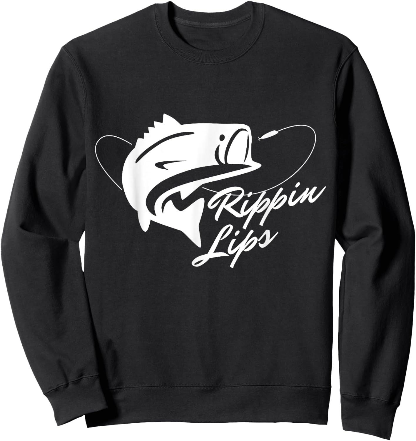 Bass Fishing Rippin' Lips Sweatshirt - Sweatshirt | Black