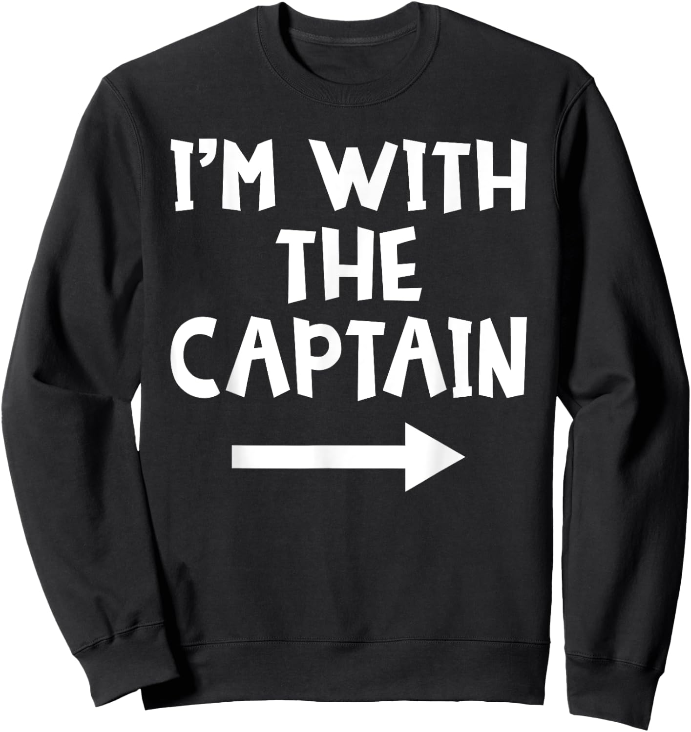 I'm With The Captain Funny Matching Couple Halloween Costume Sweatshirt - Sweatshirt | Black