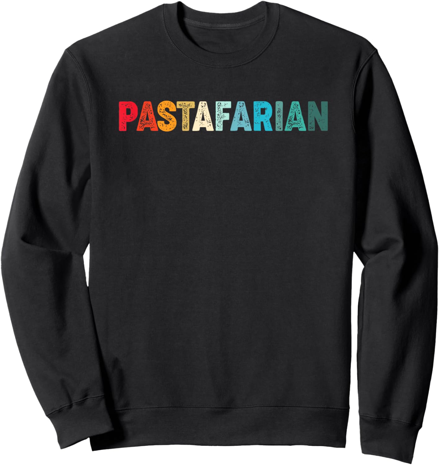 Retro Flying Spaghetti Monster Pastafarian Sweatshirt - Sweatshirt | Black