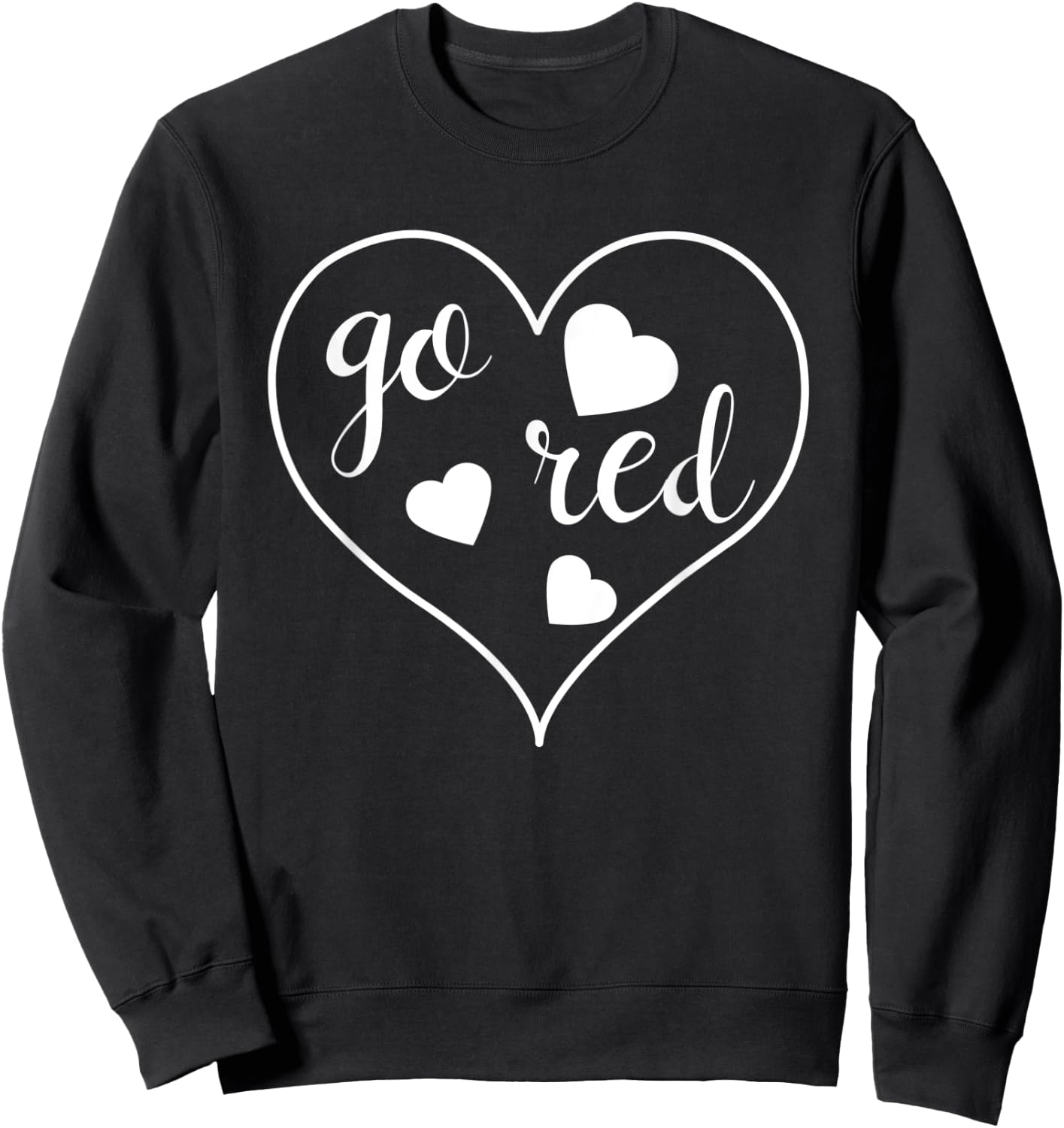 Go Red Heart Disease Awareness Gifts Men Kids Boys Sweatshirt - Sweatshirt | Black