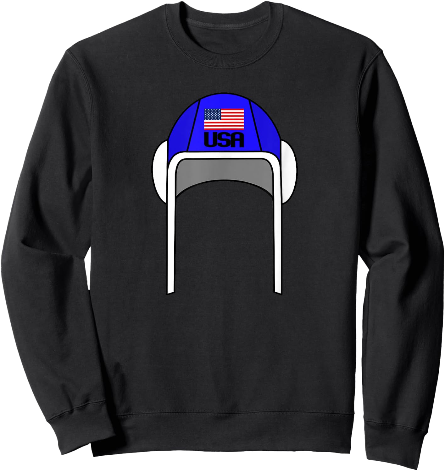 Water Polo Cap with USA Flag | Gift Player and Trainer Sweatshirt - Sweatshirt | Black