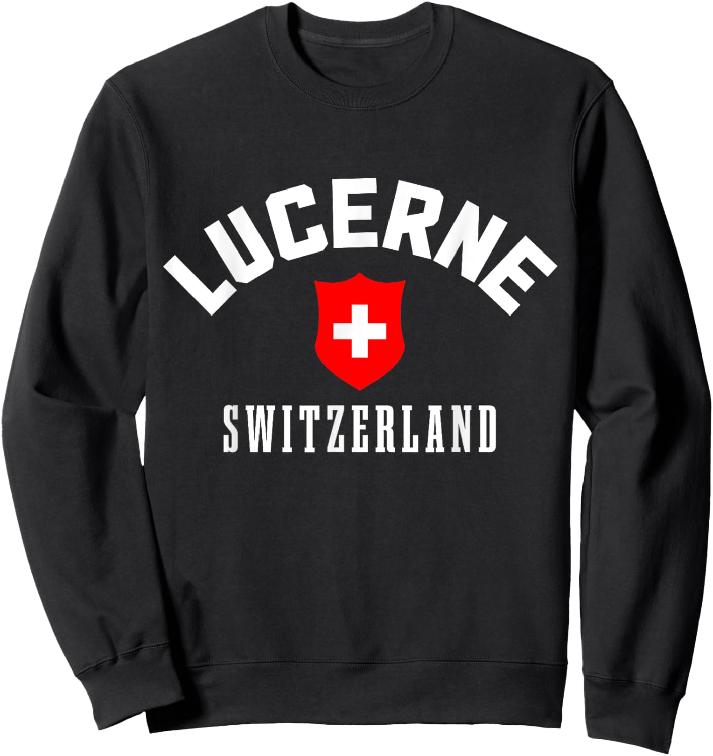 Swiss Flag Lucerne Switzerland Sweatshirt - Sweatshirt | Black
