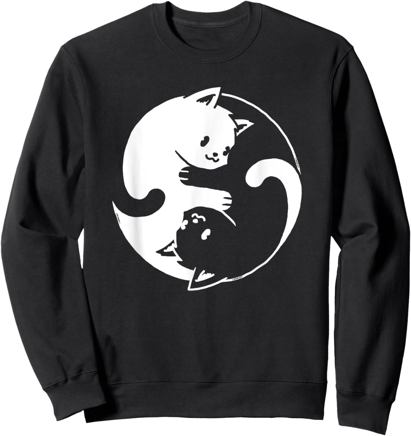 Yin Yang Cat Cute Spirituality Zen Meditation Balance Kitten Men Women Kids Sweatshirt - Sweatshirt | Black