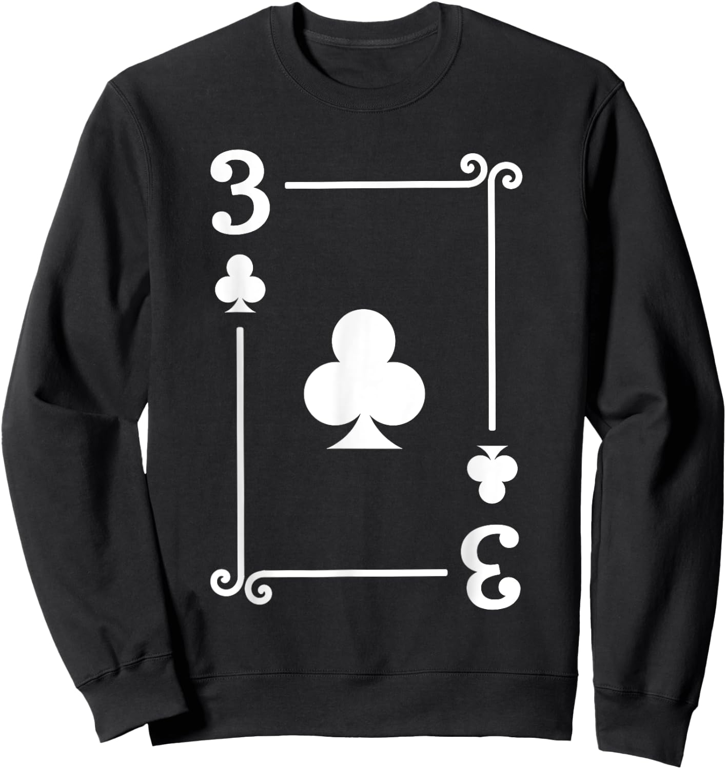 Playing Cards Costume - 3 Clubs Card - Three Card Sweatshirt - Sweatshirt | Black