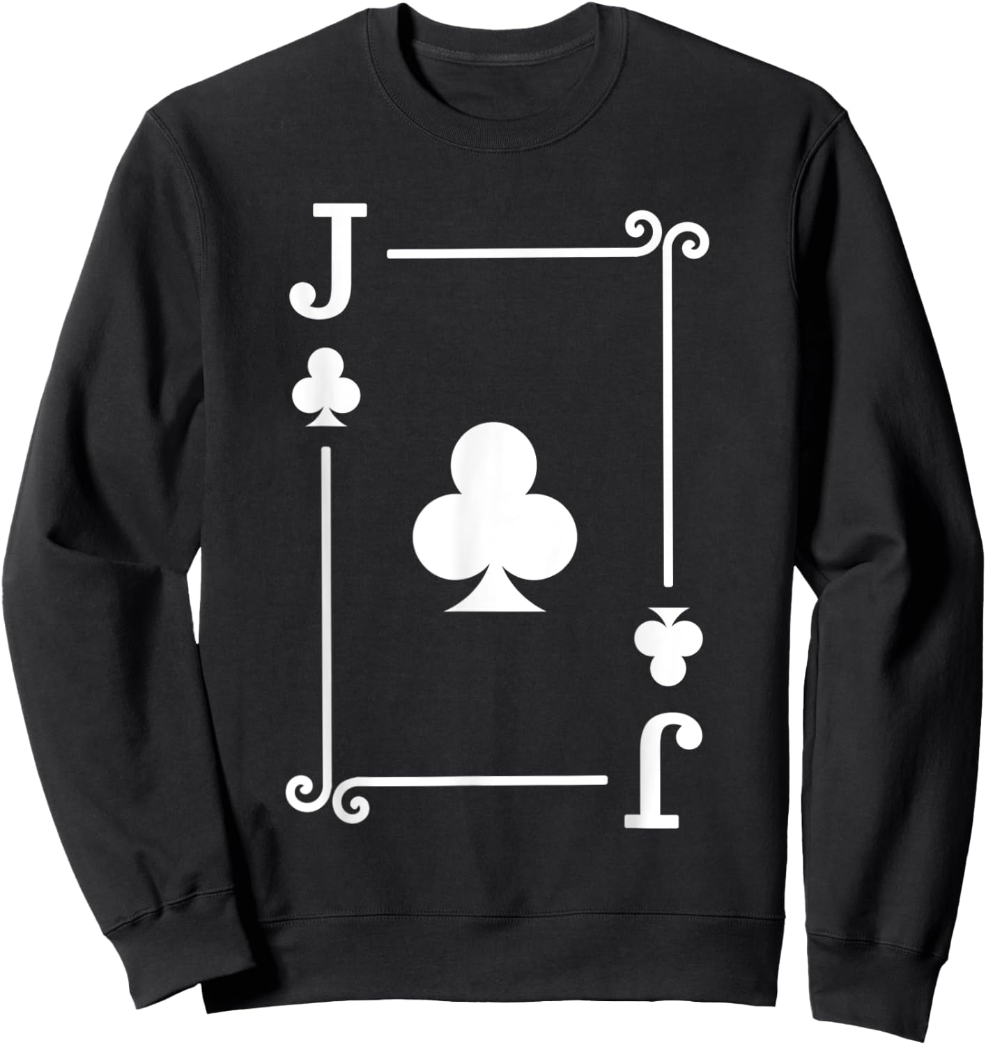 Playing Cards Costume - Jack Clubs Card - Jack Card Sweatshirt - Sweatshirt | Black