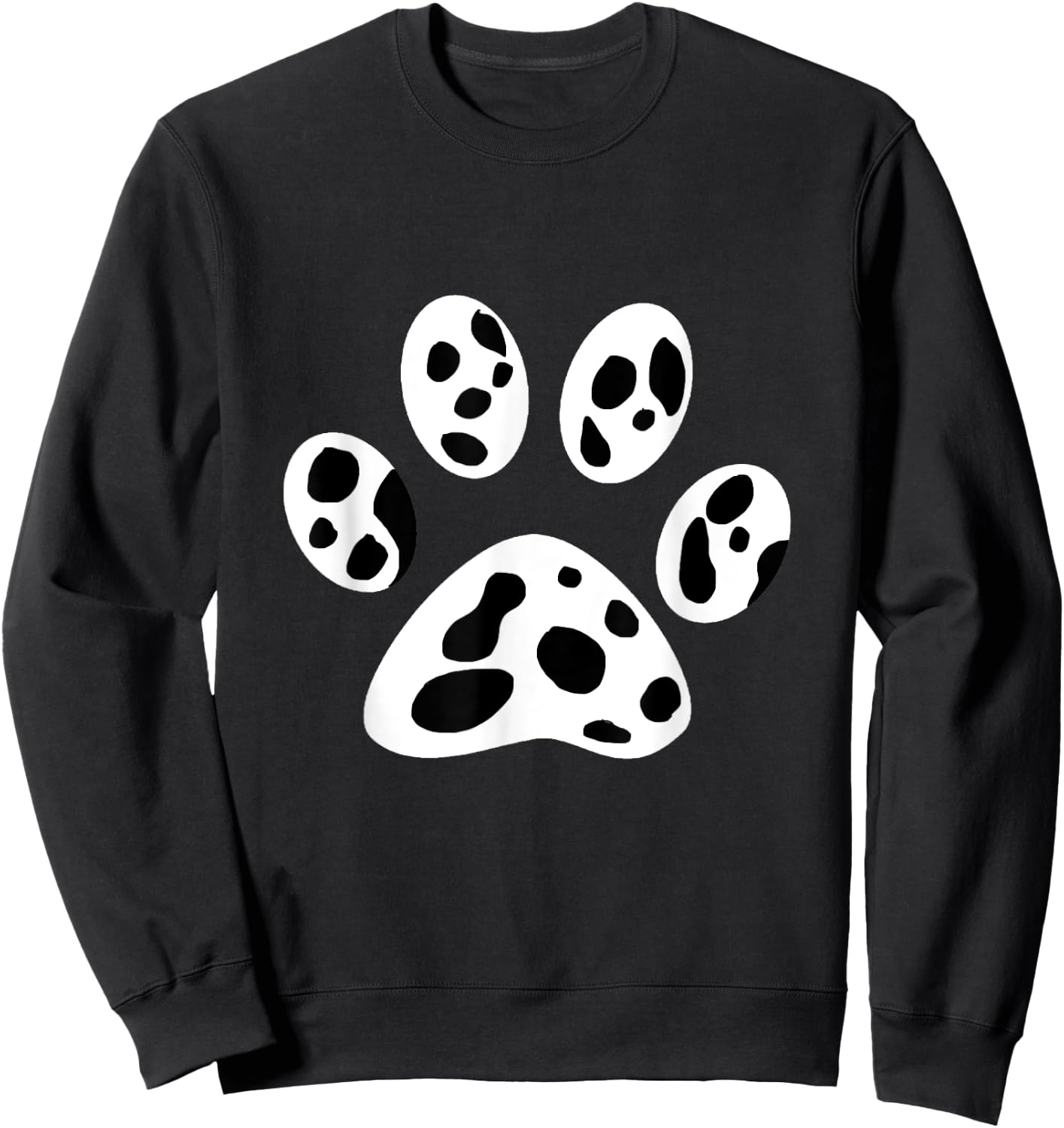 Dalmatian Dog Paw Pattern Dalmatians Puppy Breeder Men Women Girls Kids Sweatshirt - Sweatshirt | Black