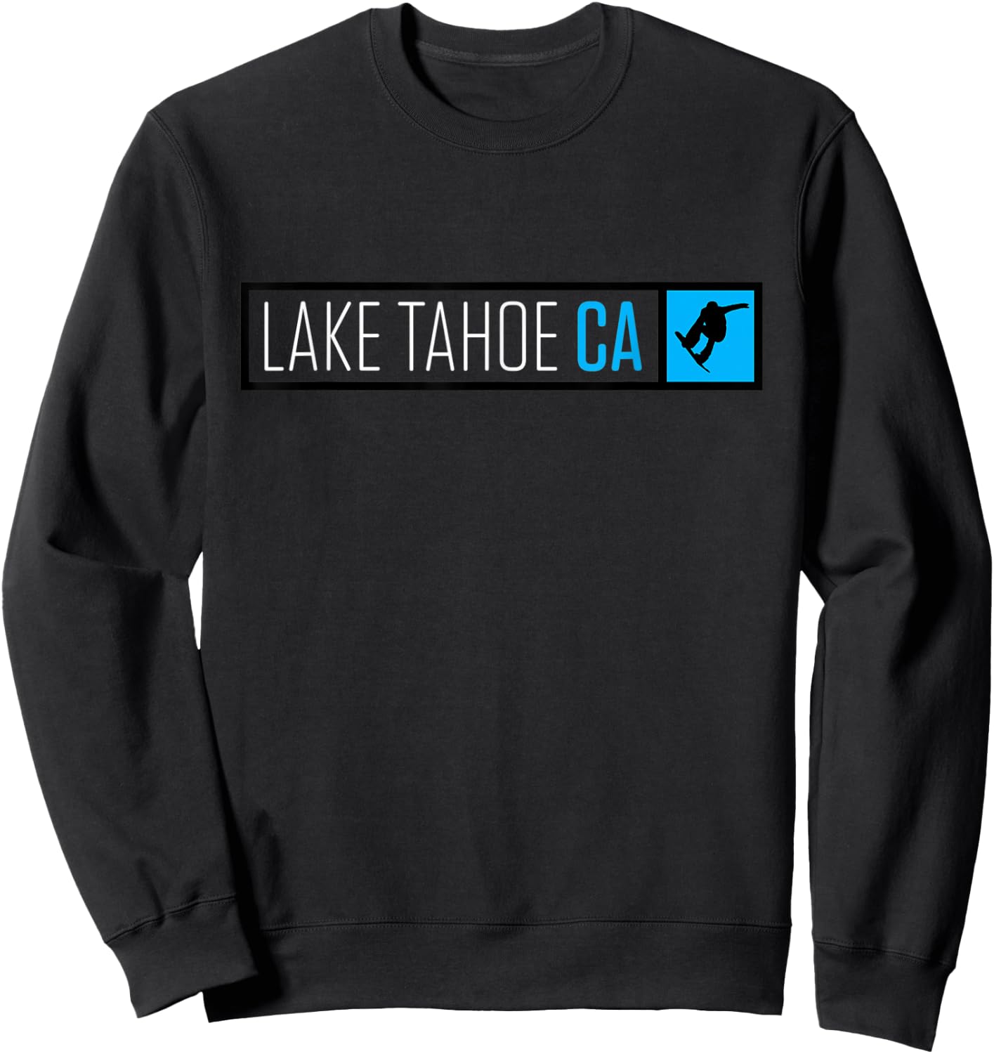 Lake Tahoe CA Snowboard Box Type Sweatshirt - Sweatshirt | Black
