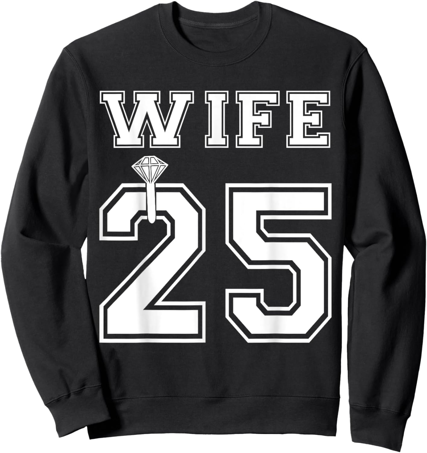 Wife 2025 Husband Matching Engagement Party Honeymoon Sweatshirt - Sweatshirt | Black