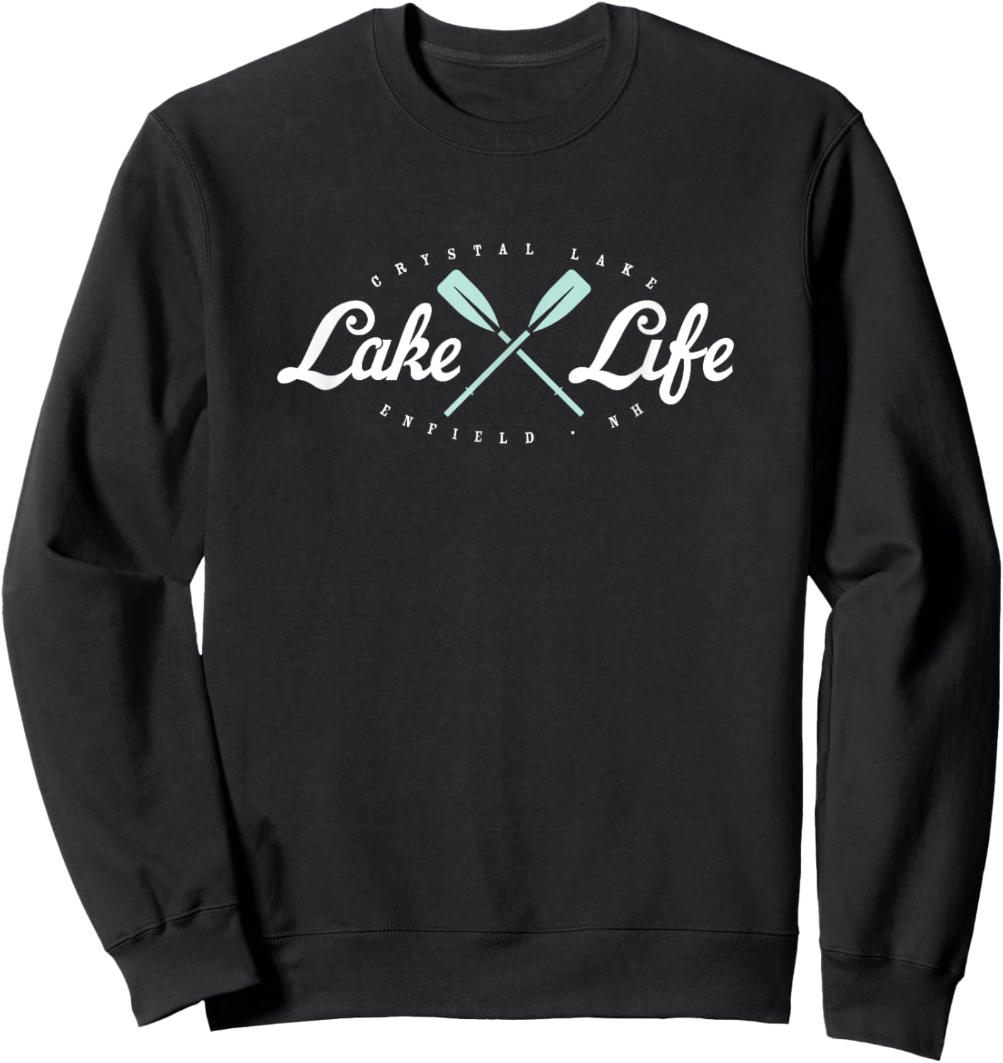 Crystal Lake NH Vintage Boating Paddle Lake Life Summer Men Women Kids Sweatshirt - Sweatshirt | Black