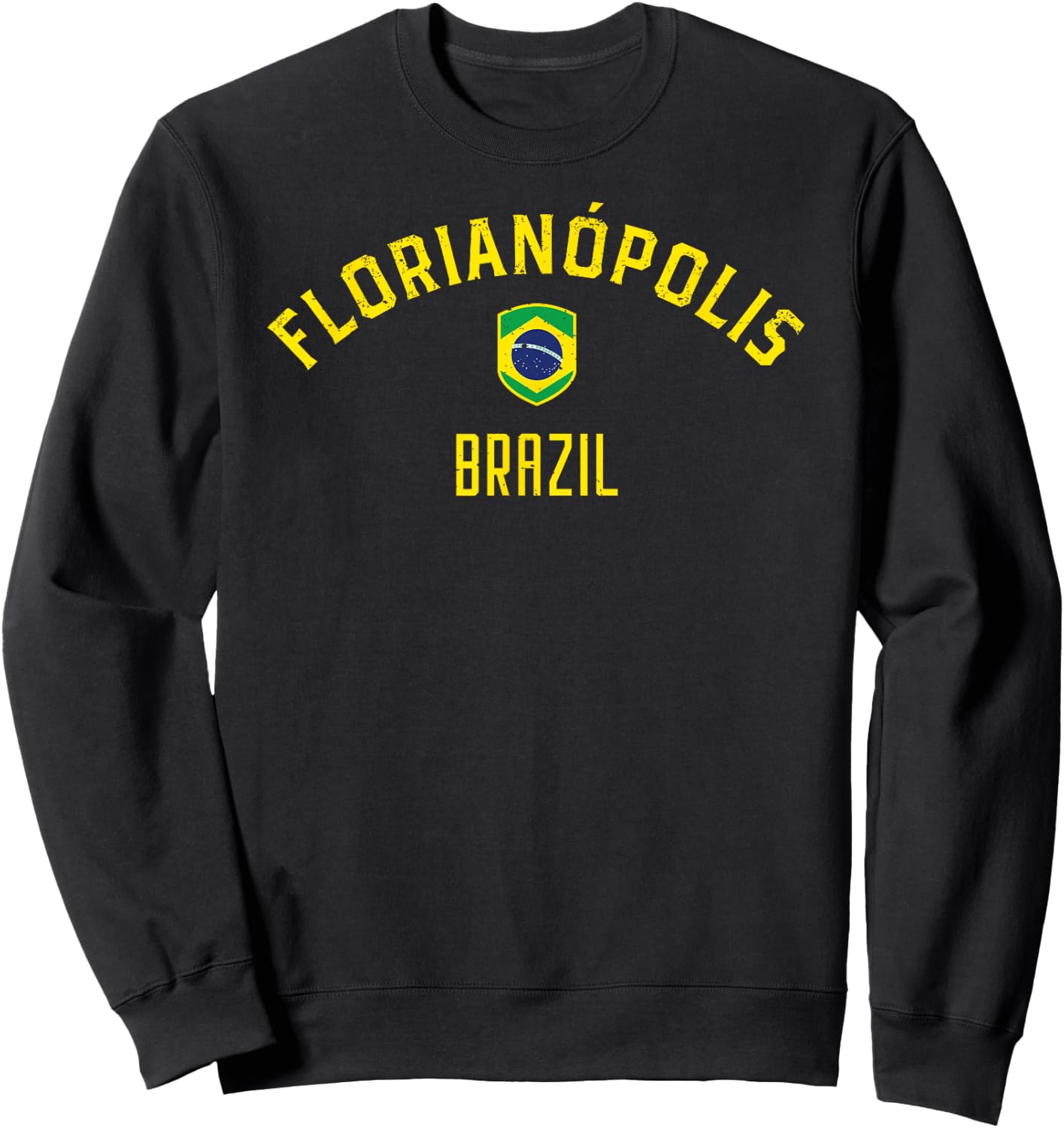 Florianopolis Brazil - Brazilian Flag Sweatshirt - Sweatshirt | Black