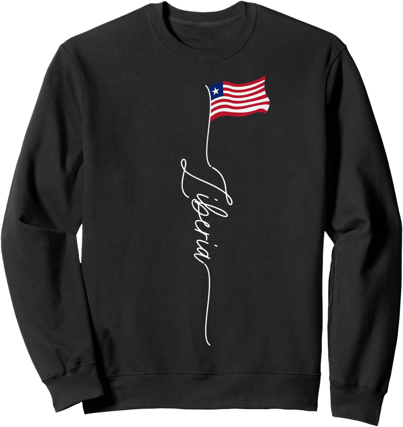 Liberia, Liberia Flag, elegant Liberian Patriotic Flag Sweatshirt - Sweatshirt | Black