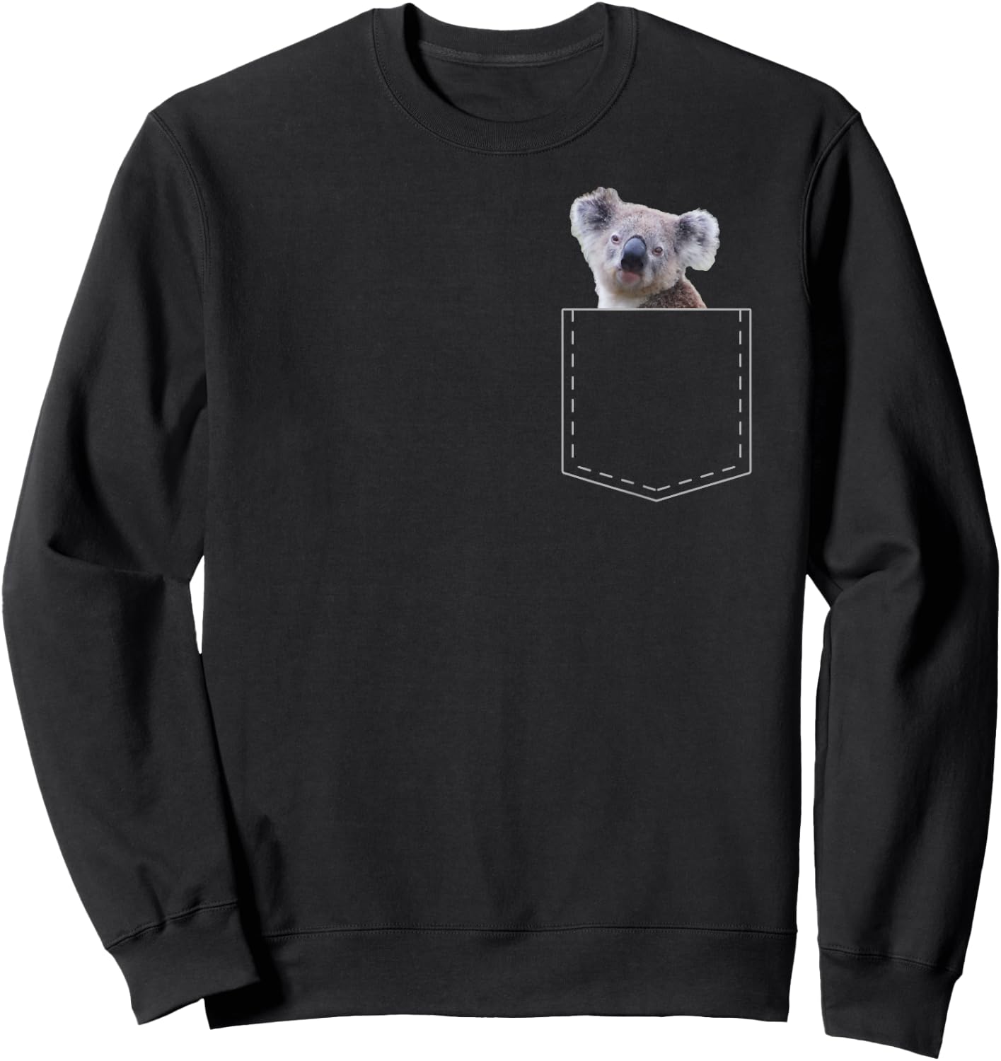 Cute Koala Gift Funny Pocket Women Girls Boys Sweatshirt - Sweatshirt | Black