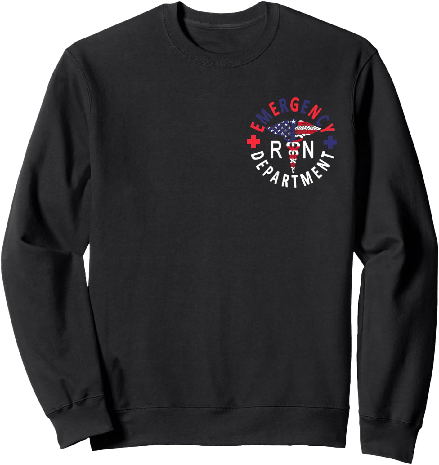 Emergency Department 4th of July USA Emergency Room Nurse Sweatshirt - Sweatshirt | Black