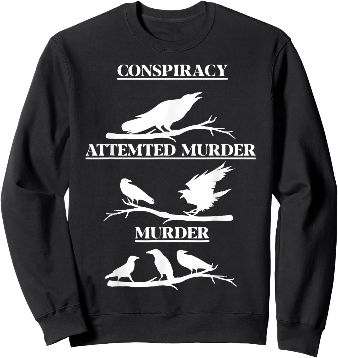 Crows Play on Words - Clever Murder Mystery - Conspiracy Sweatshirt - Sweatshirt | Black