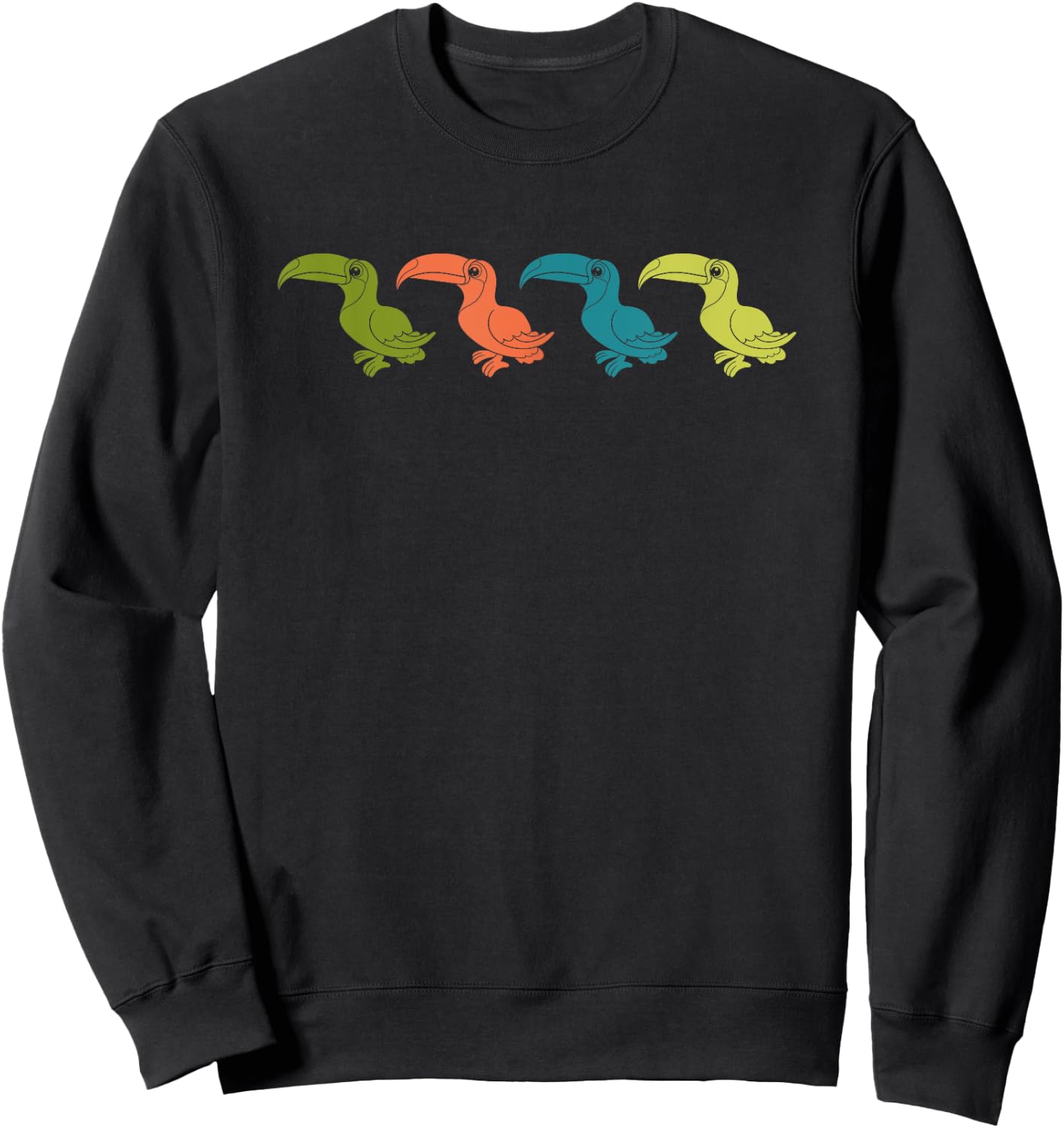 Retro Exotic Bird Tropical Toucan Sweatshirt - Sweatshirt | Black