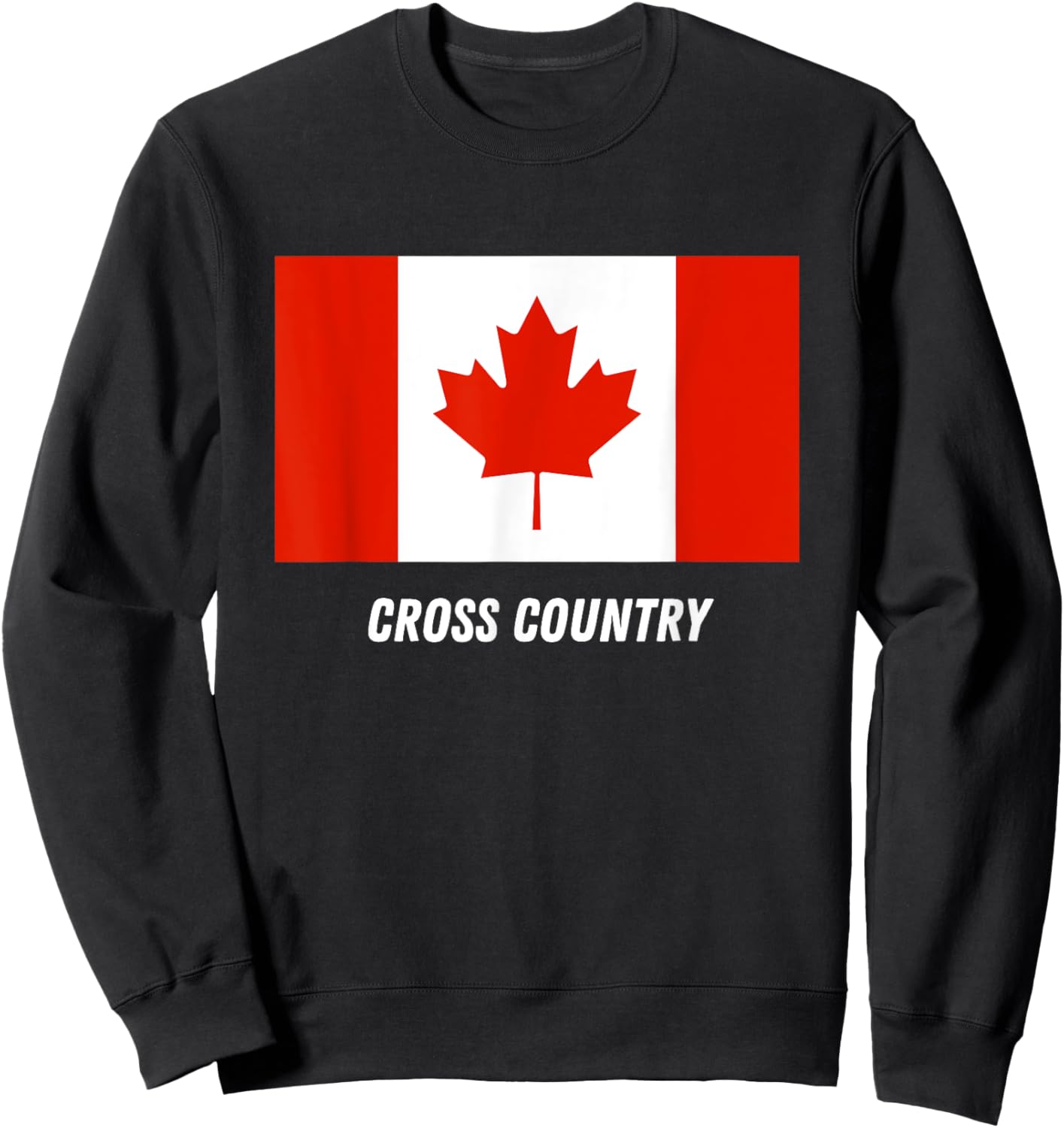 Patriotic Support Cross Country Canada Team Sport Canadian Sweatshirt - Sweatshirt | Black