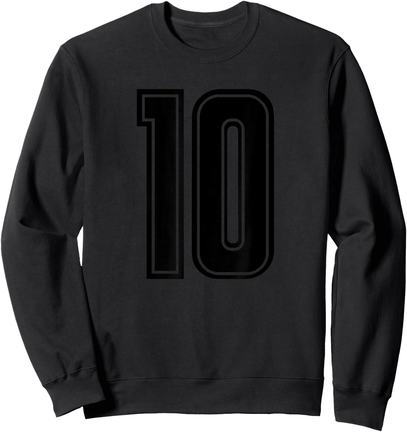 Number #10 Sport Black Varsity Number Sweatshirt - Sweatshirt | Black