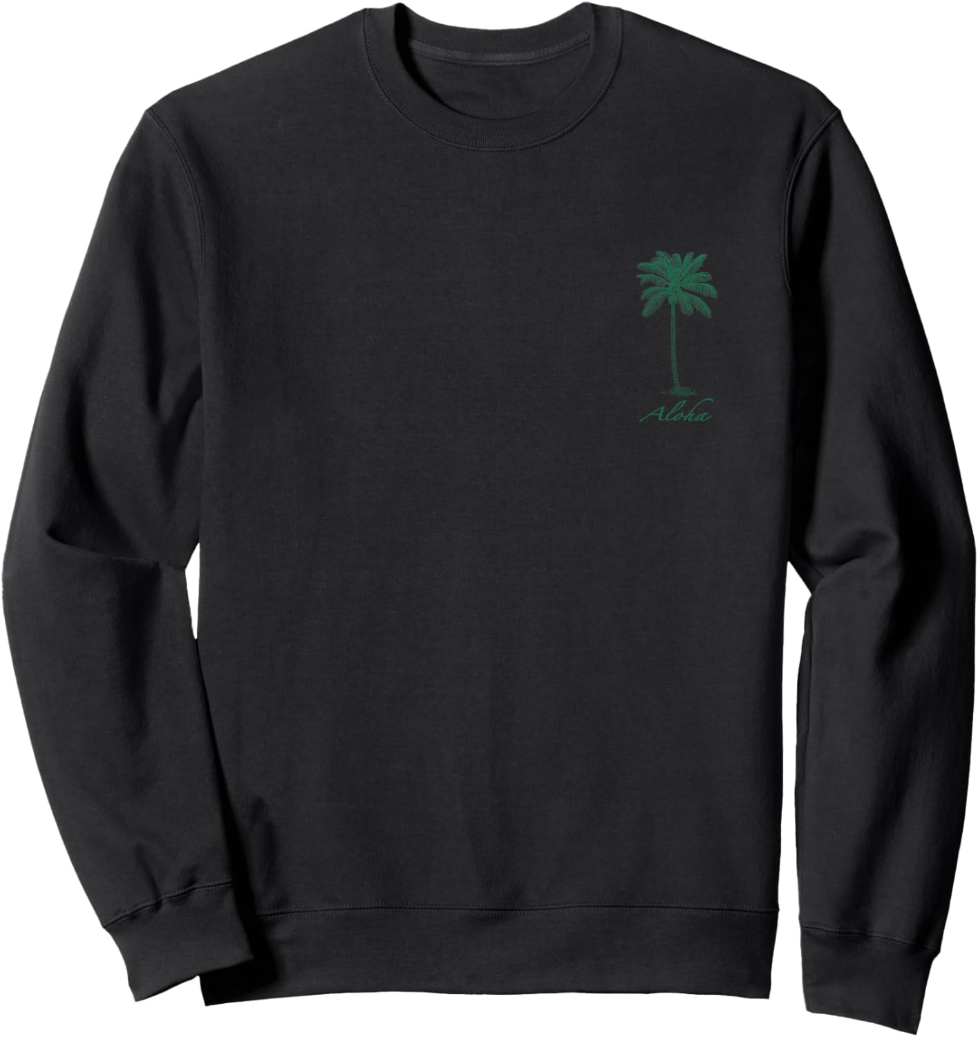 Vintage Hawaiian Palm Tree Beach Tropical Island Pocket Logo Sweatshirt - Sweatshirt | Black