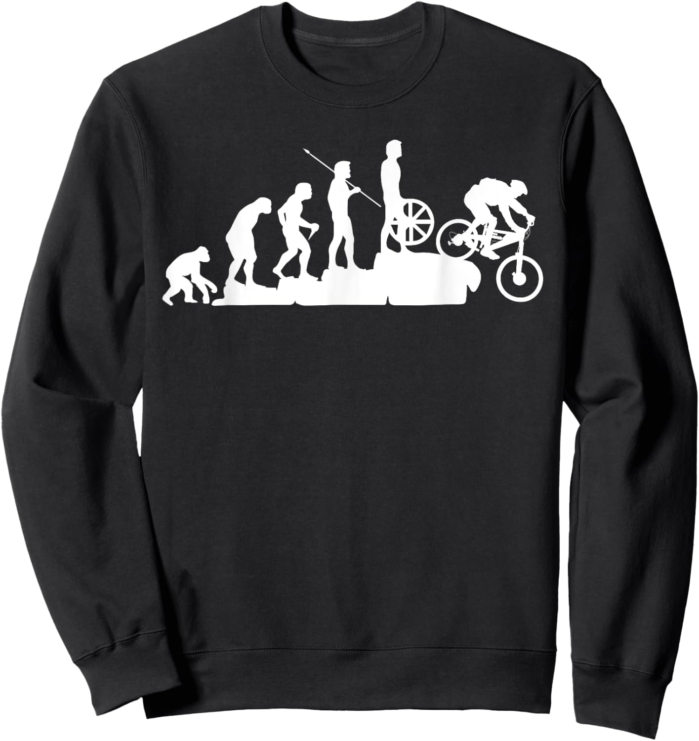 MTB Mountain Biker Evolution Downhill Bike Rider Sweatshirt - Sweatshirt | Black