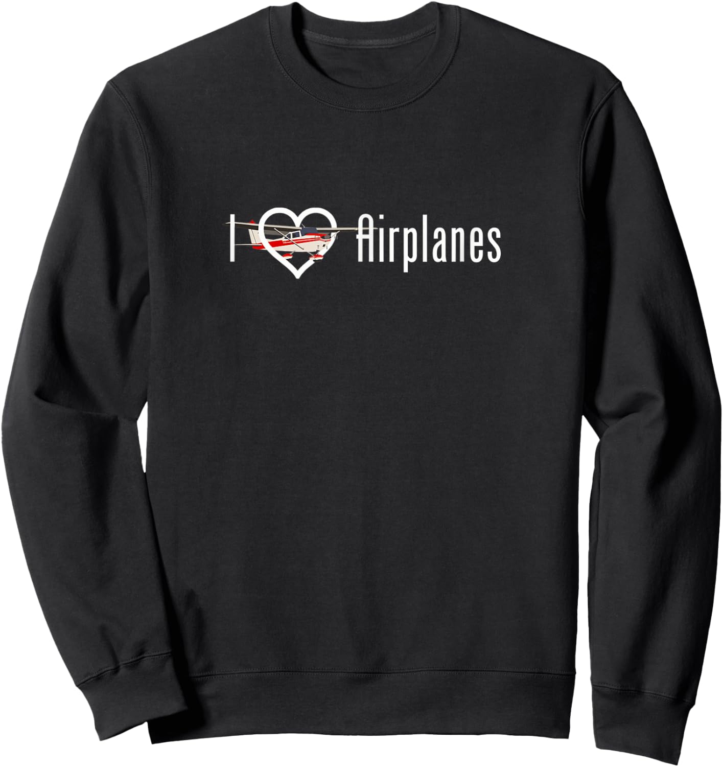 I Heart Airplanes Sweatshirt - Sweatshirt | Black