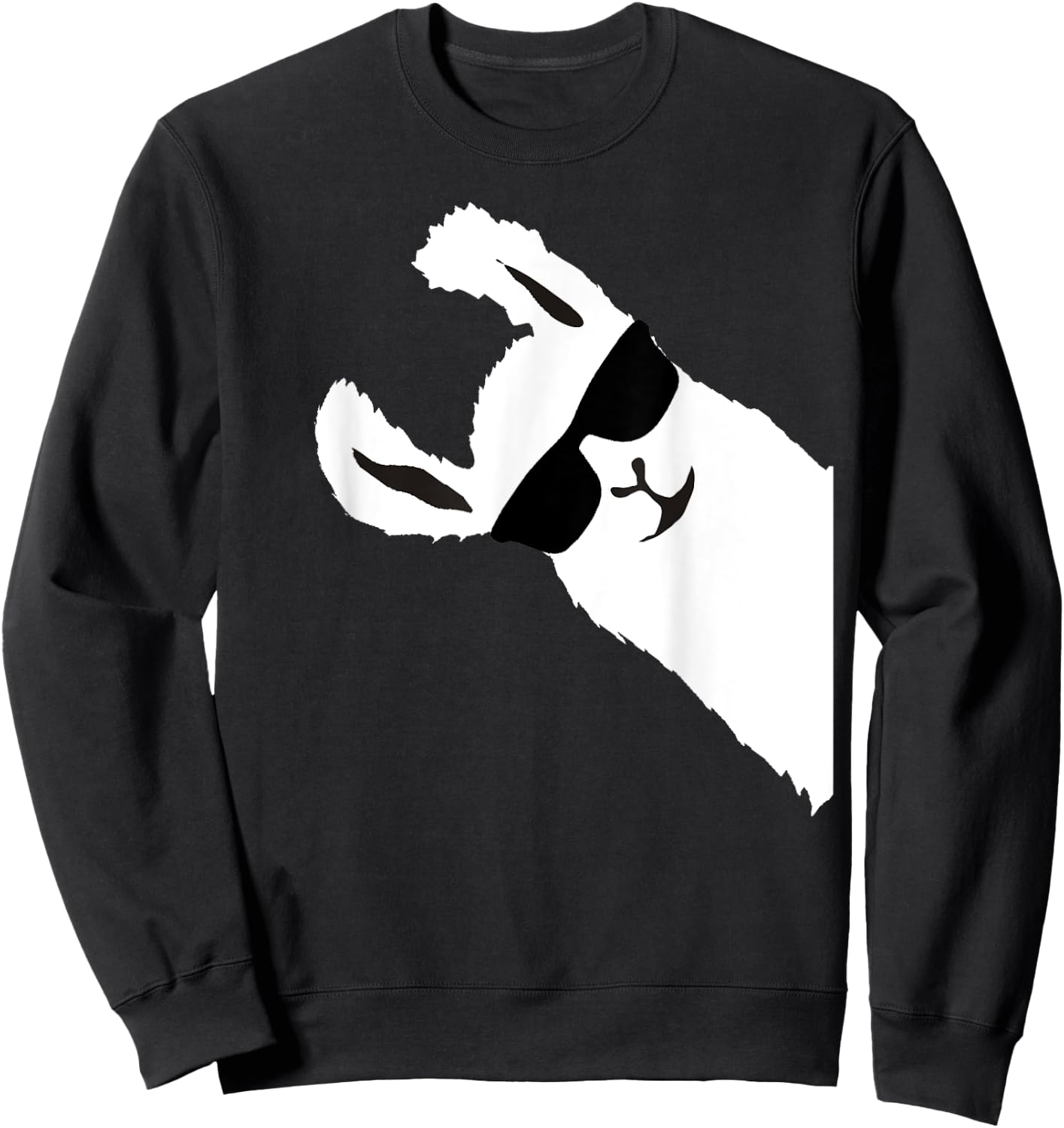 Funny Llama Alpaca With Sunglasses Sweatshirt - Sweatshirt | Black