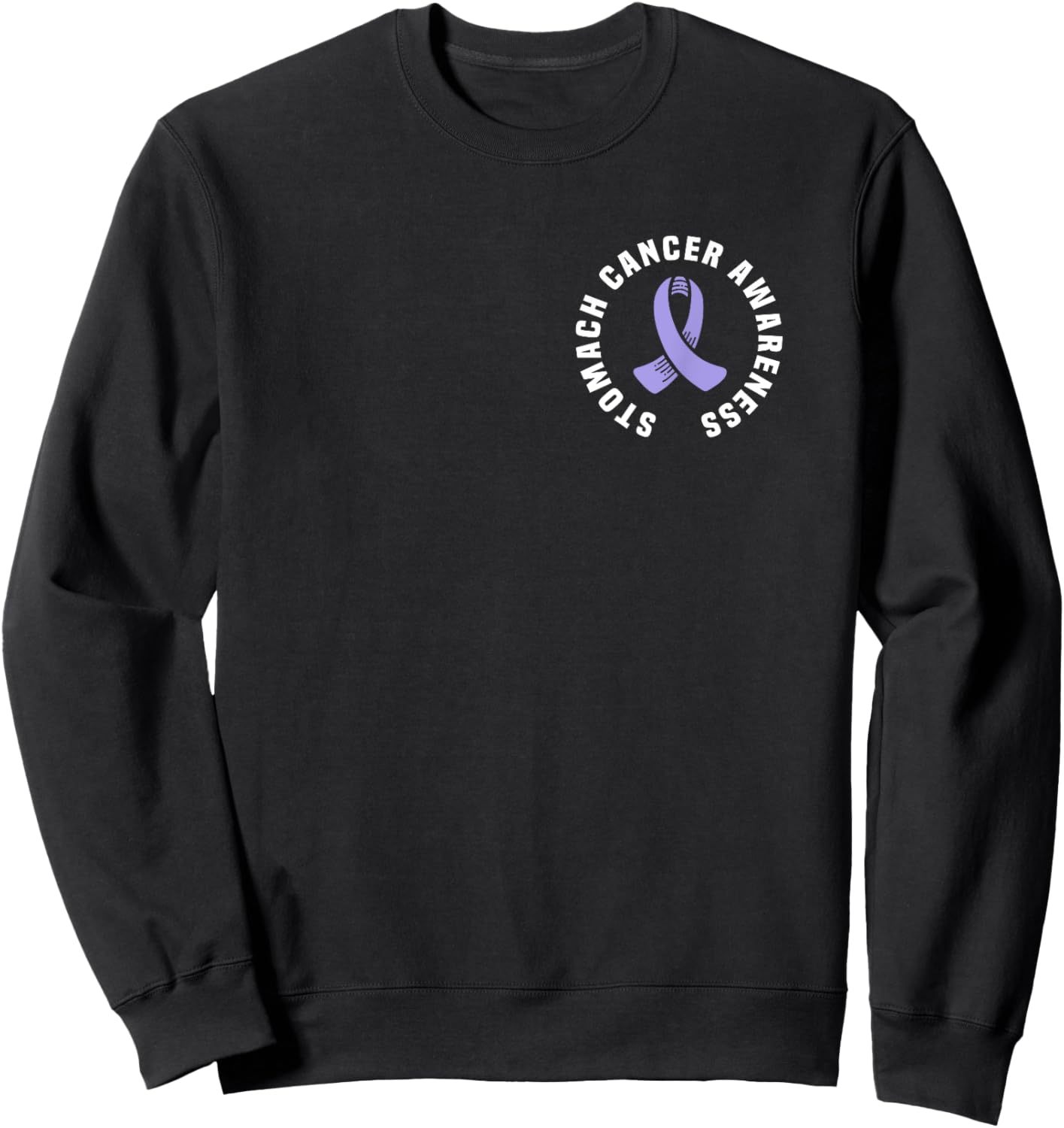 Support Stomach Cancer Awareness Periwinkle Ribbon Sweatshirt - Sweatshirt | Black