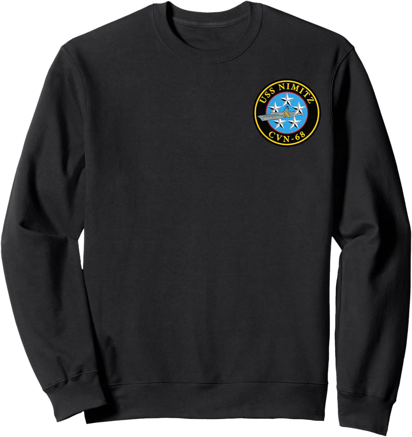 USS Nimitz CVN-68 Aircraft Carrier Veteran Flag Veterans Day Sweatshirt - Sweatshirt | Black