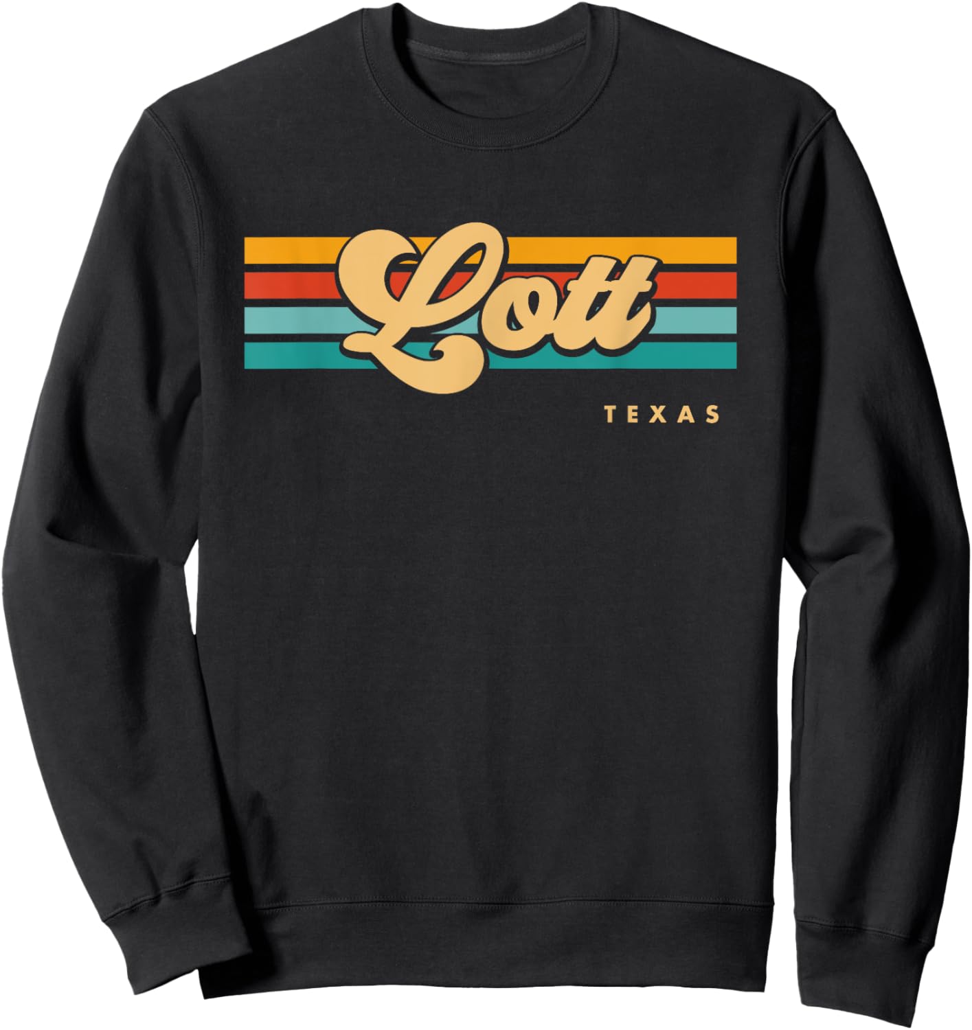 Vintage Sunset Stripes Lott, Texas Sweatshirt - Sweatshirt | Black