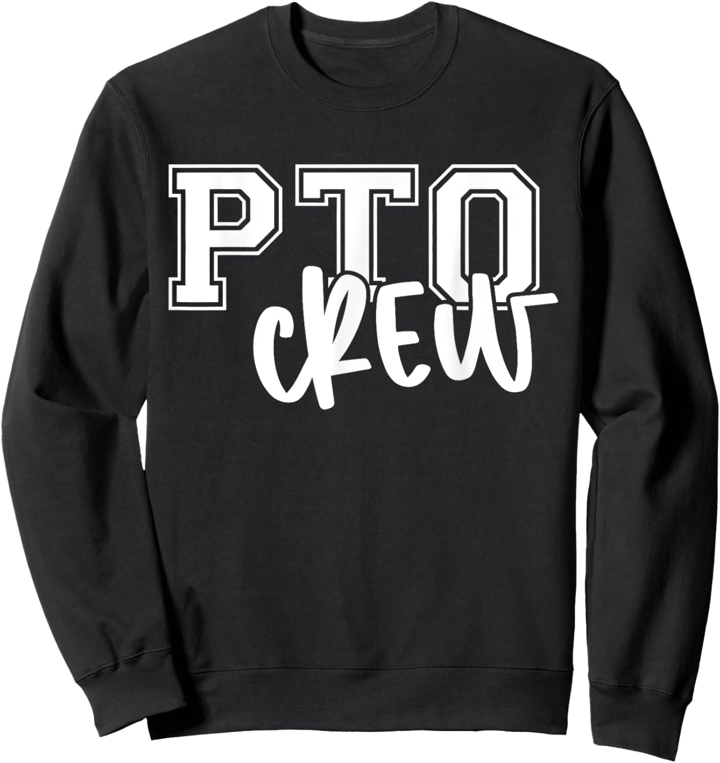Retro PTO Crew Parent Teacher Organization Back To School Sweatshirt - Sweatshirt | Black