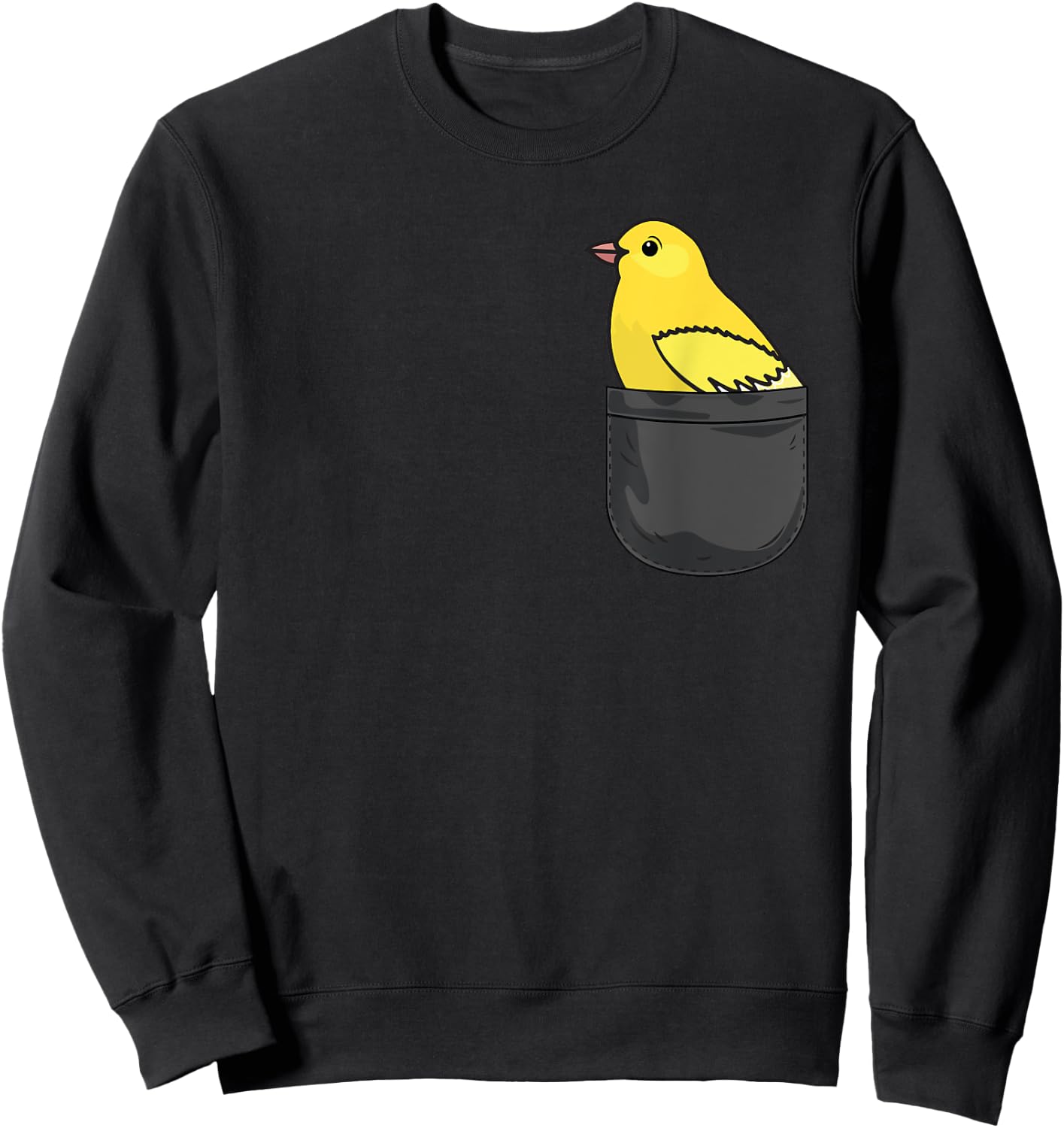 Canary in Pocket Funny Animal Lover Gift Sweatshirt - Sweatshirt | Black