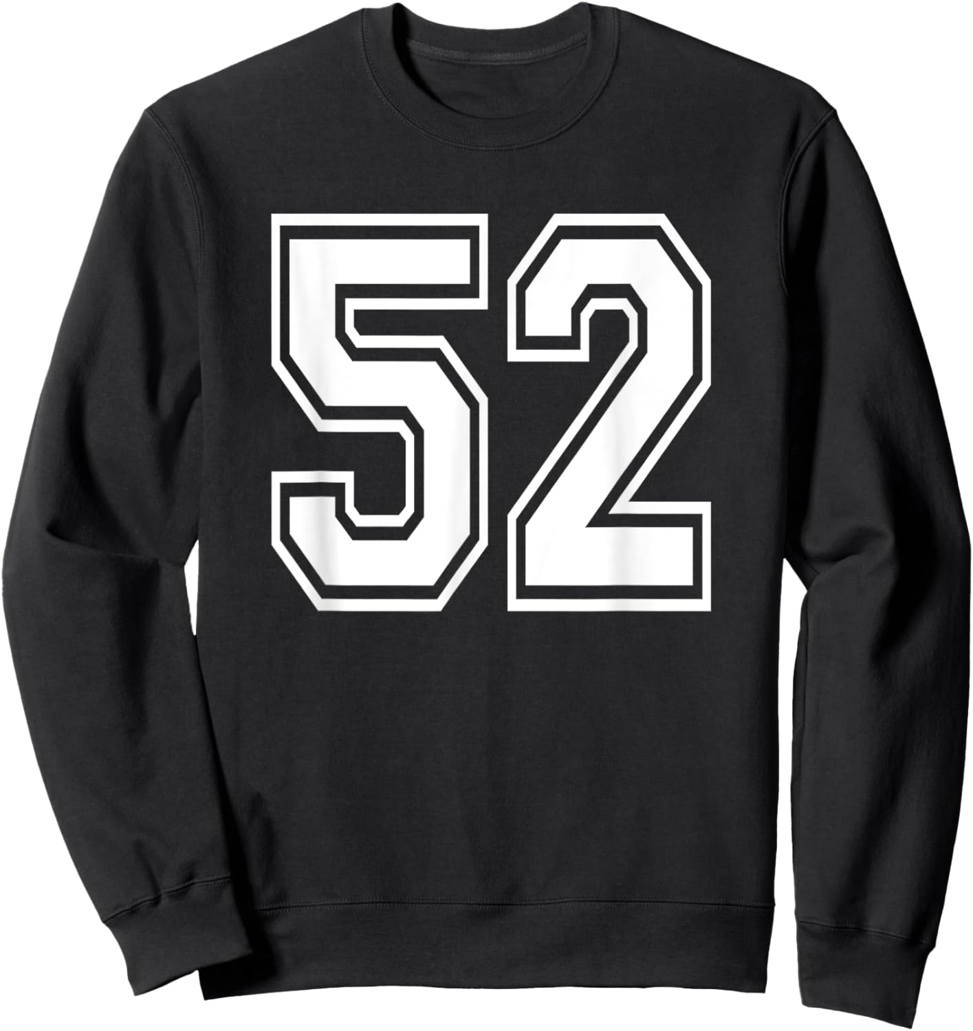 Number 52 52nd Birthday Gift Player Team Numbered Jersey Sweatshirt - Sweatshirt | Black
