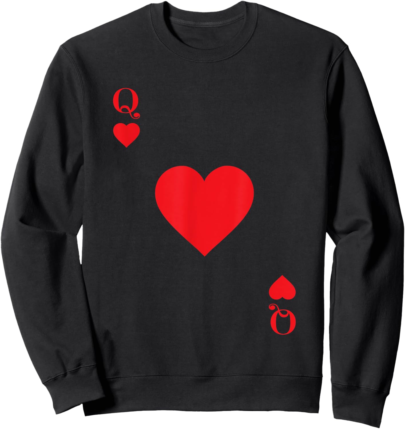 Queen Hearts Shirt Women Girls Poker Playing Cards Queen Sweatshirt - Sweatshirt | Black