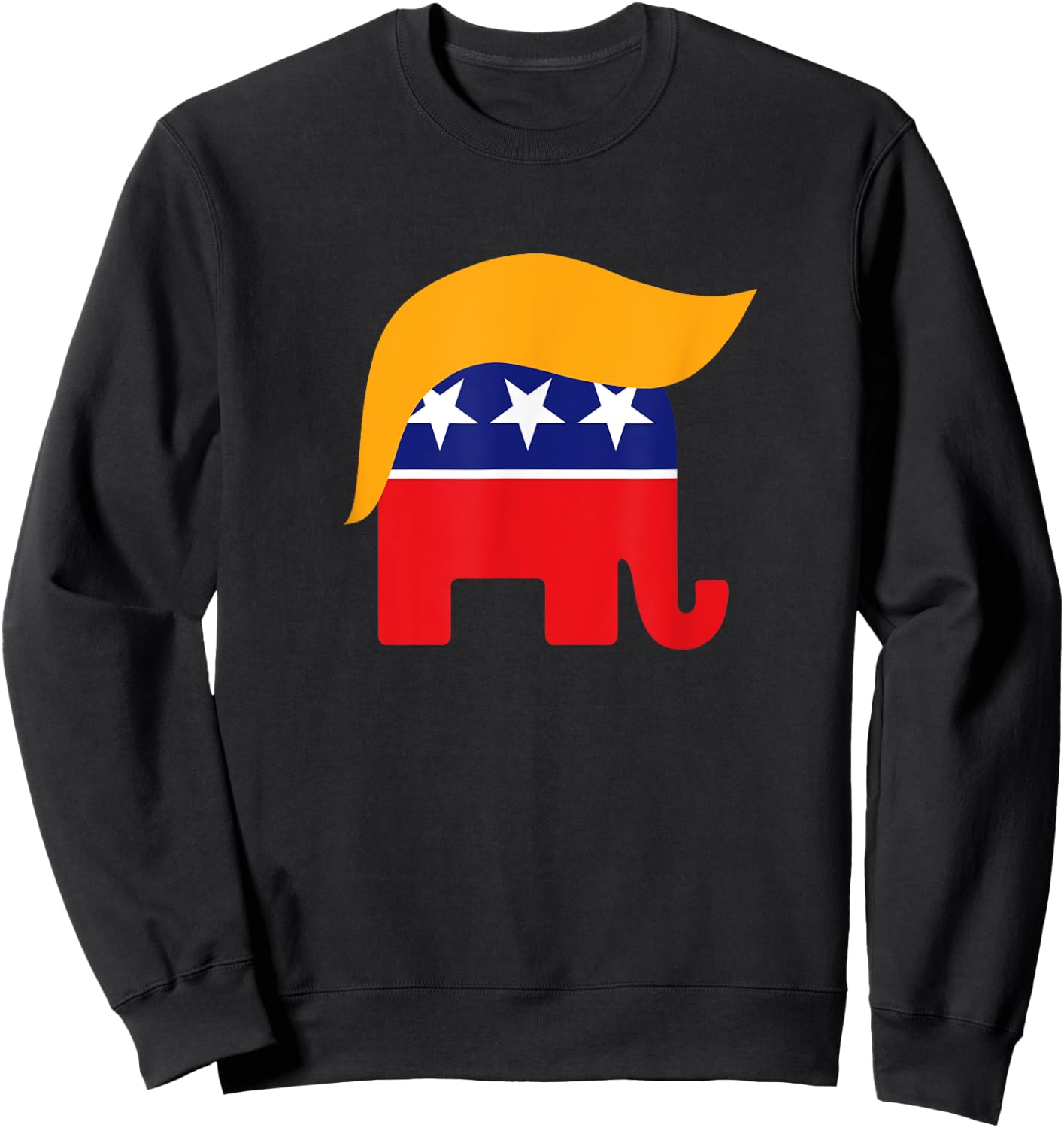 President Donald Trump GOP Republican Elephant Hair Logo Sweatshirt - Sweatshirt | Black