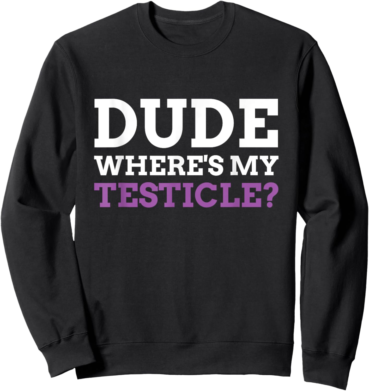 Dude Where's My Testicle? Radical Inguinal Orchiectomy Sweatshirt - Sweatshirt | Black