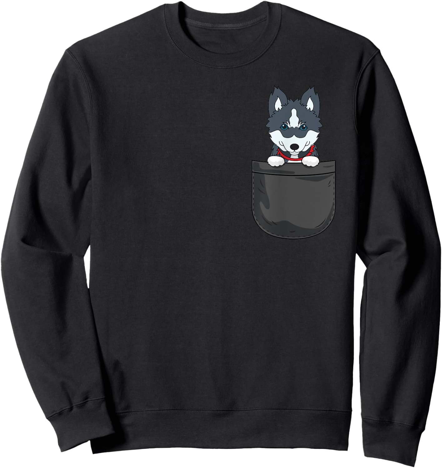 Pomsky Mama Dad Dog in Bag Cute Funny Animal Sweatshirt - Sweatshirt | Black