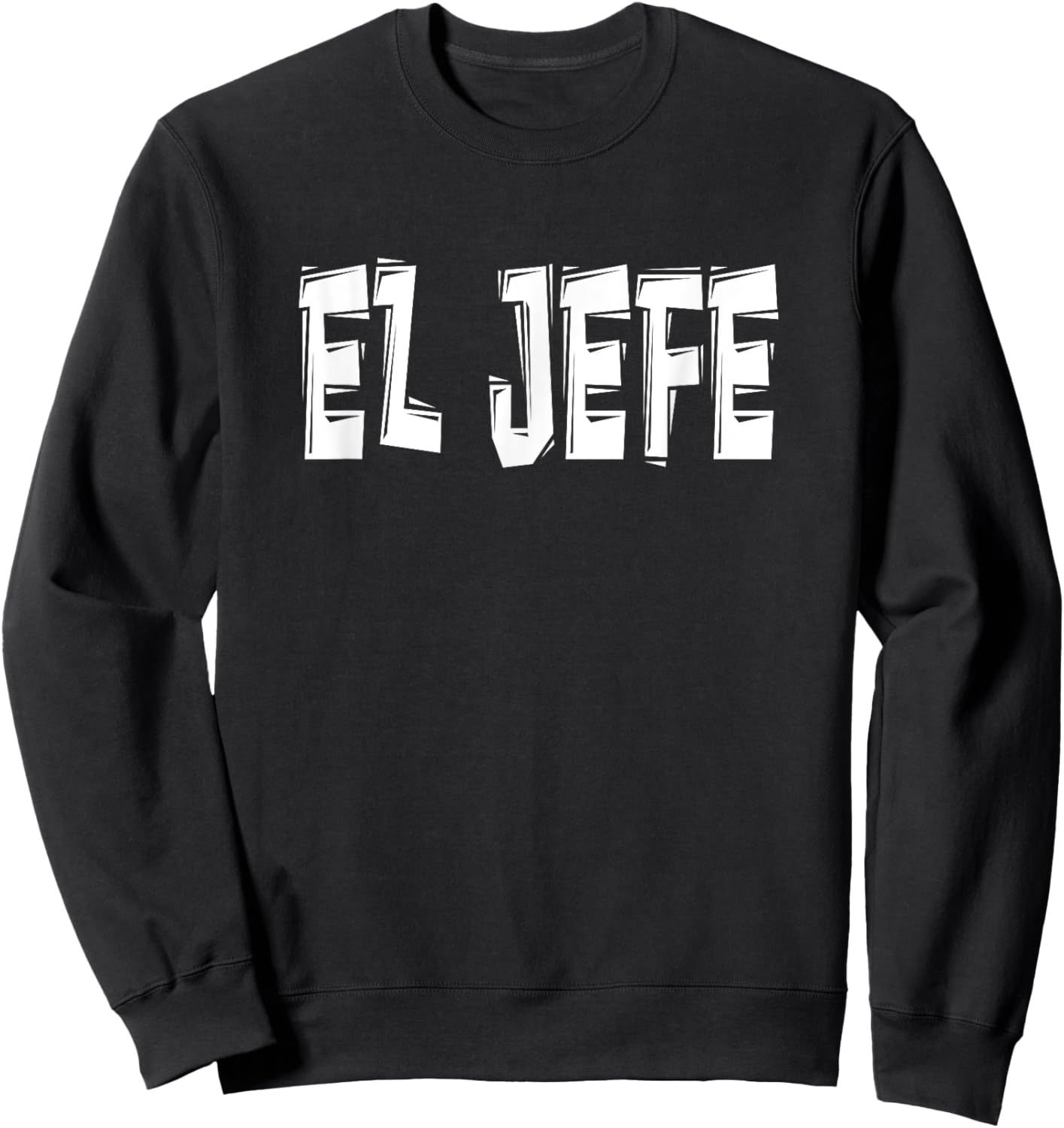 El Jefe - White Letters Sweatshirt - Sweatshirt | Black