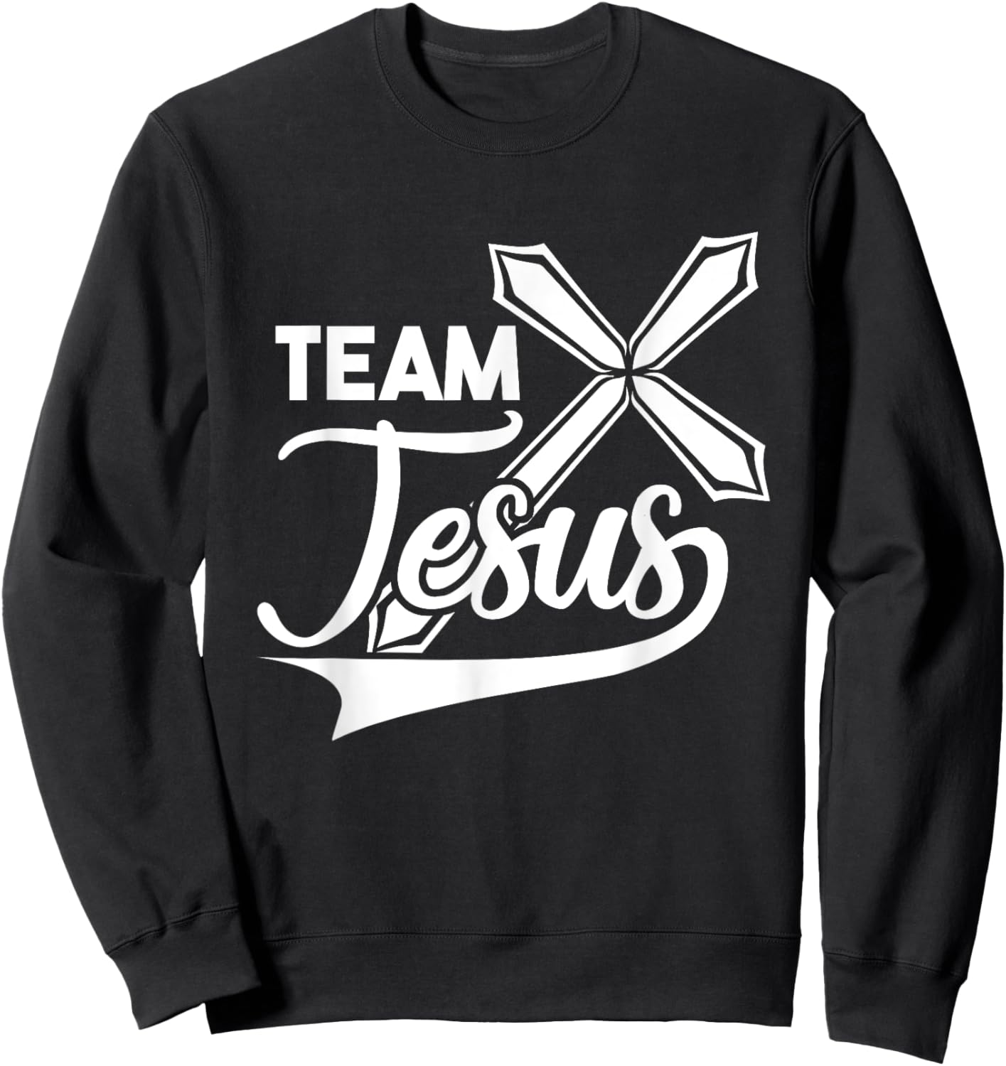 Sport Team Jesus Christian Faith Cross Christ Rise-Up Sweatshirt - Sweatshirt | Black