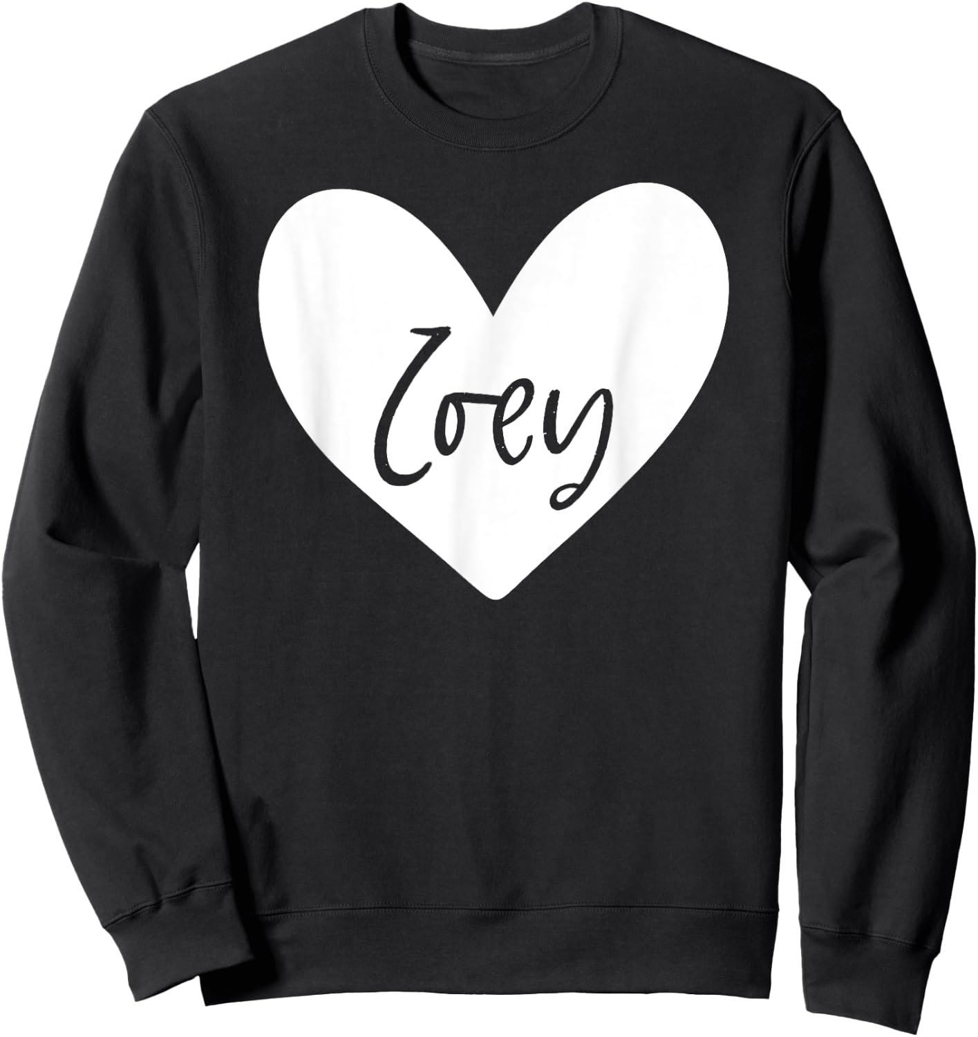 Zoey Pink Name Heart Love Woman Girl Friend Personalized Sweatshirt - Sweatshirt | Black