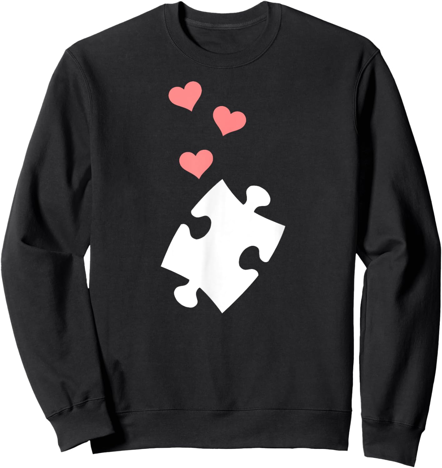 Jigsaw puzzle piece hearts Sweatshirt - Sweatshirt | Black