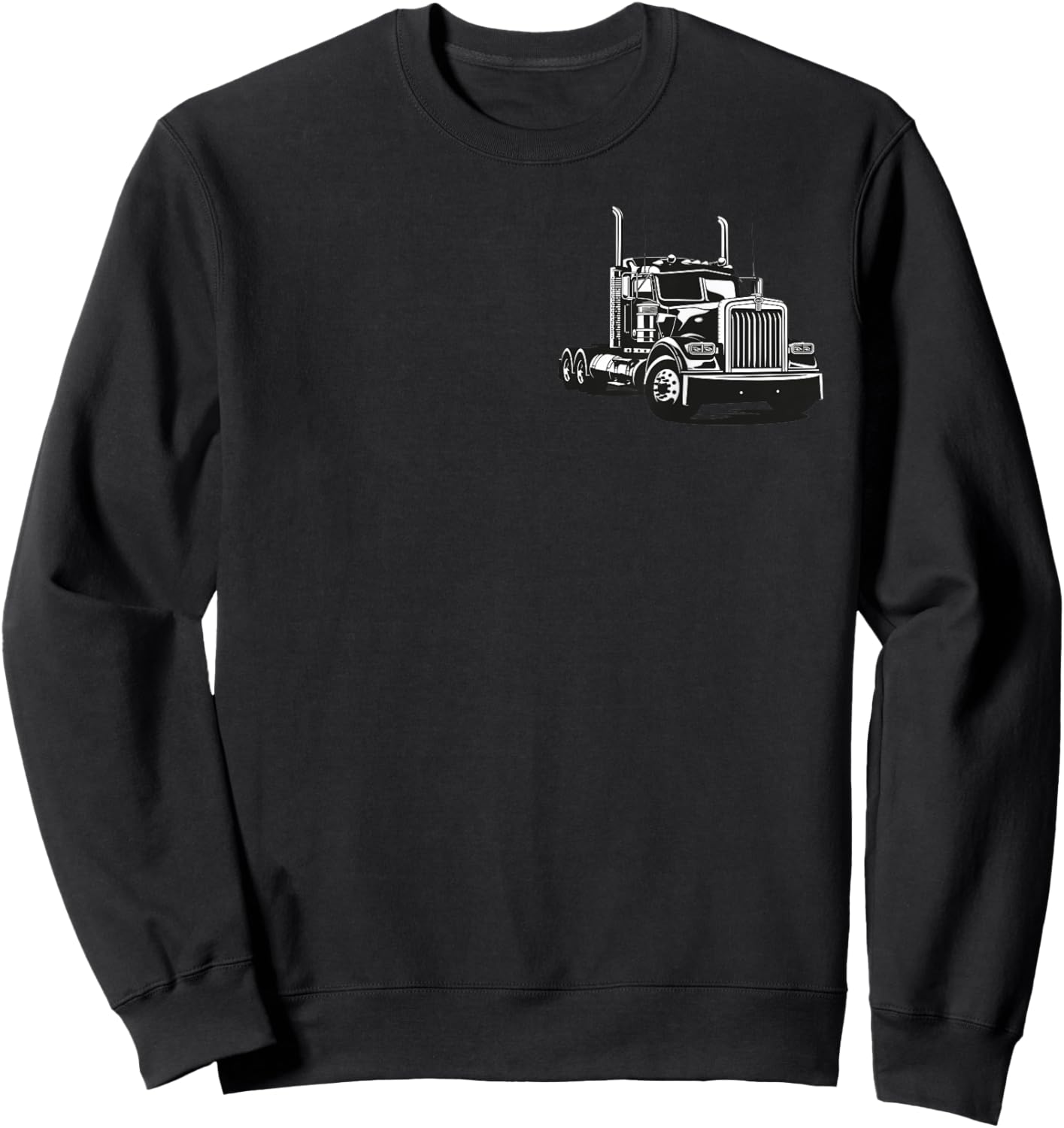 Semi Truck Driver Sweatshirt - Sweatshirt | Black