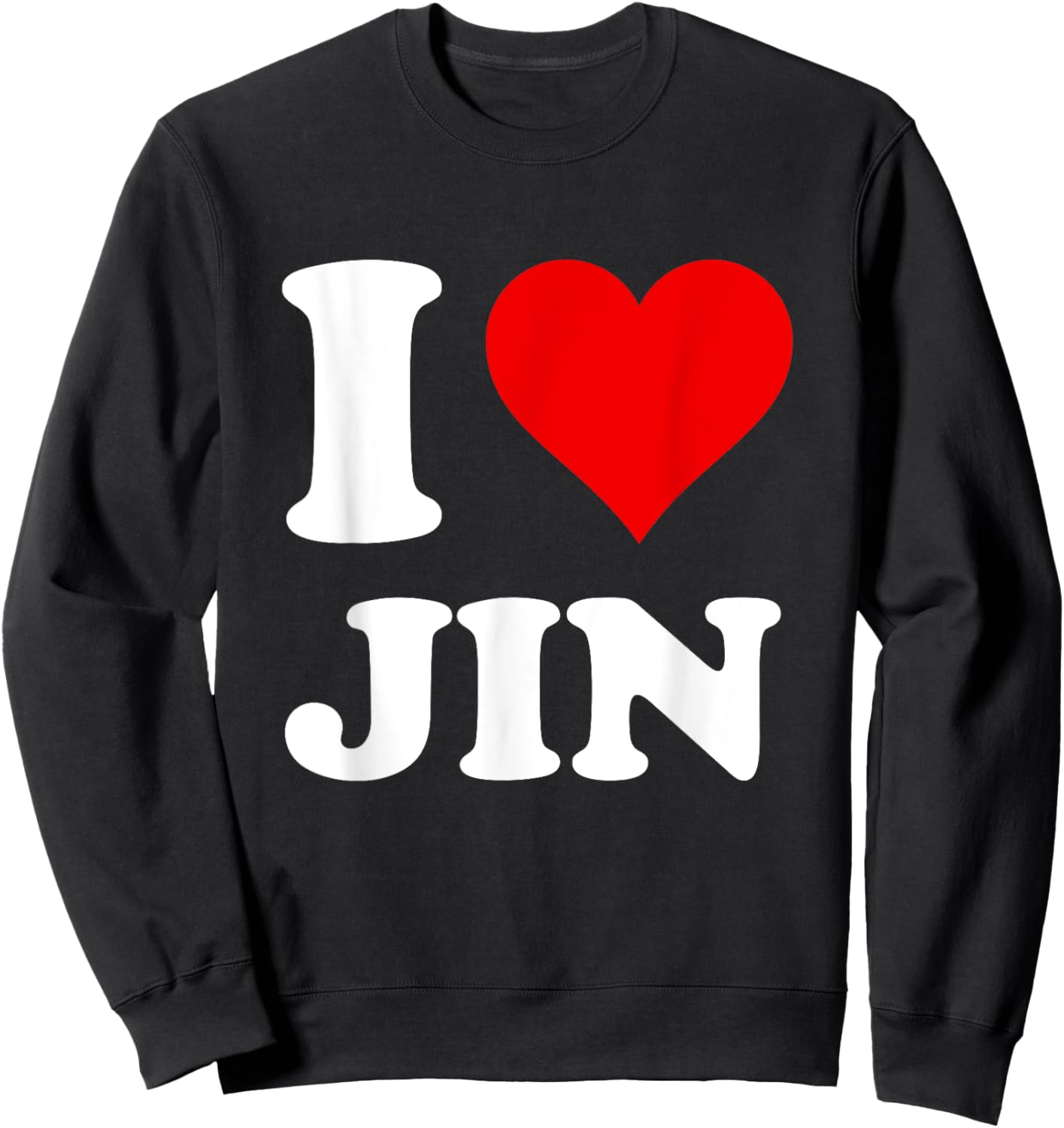 Red Heart I Love Jin Sweatshirt - Sweatshirt | Black