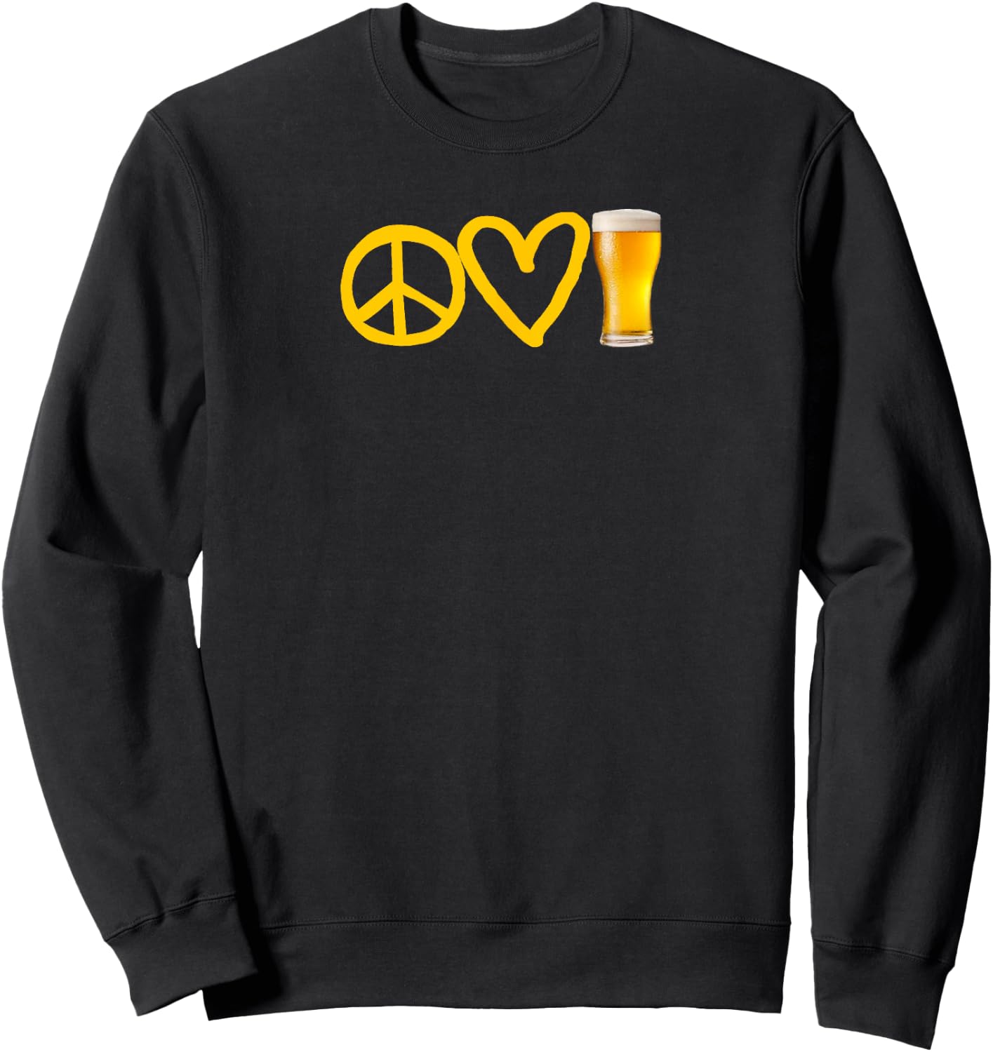 Peace Love Beer Symbols Sweatshirt - Sweatshirt | Black