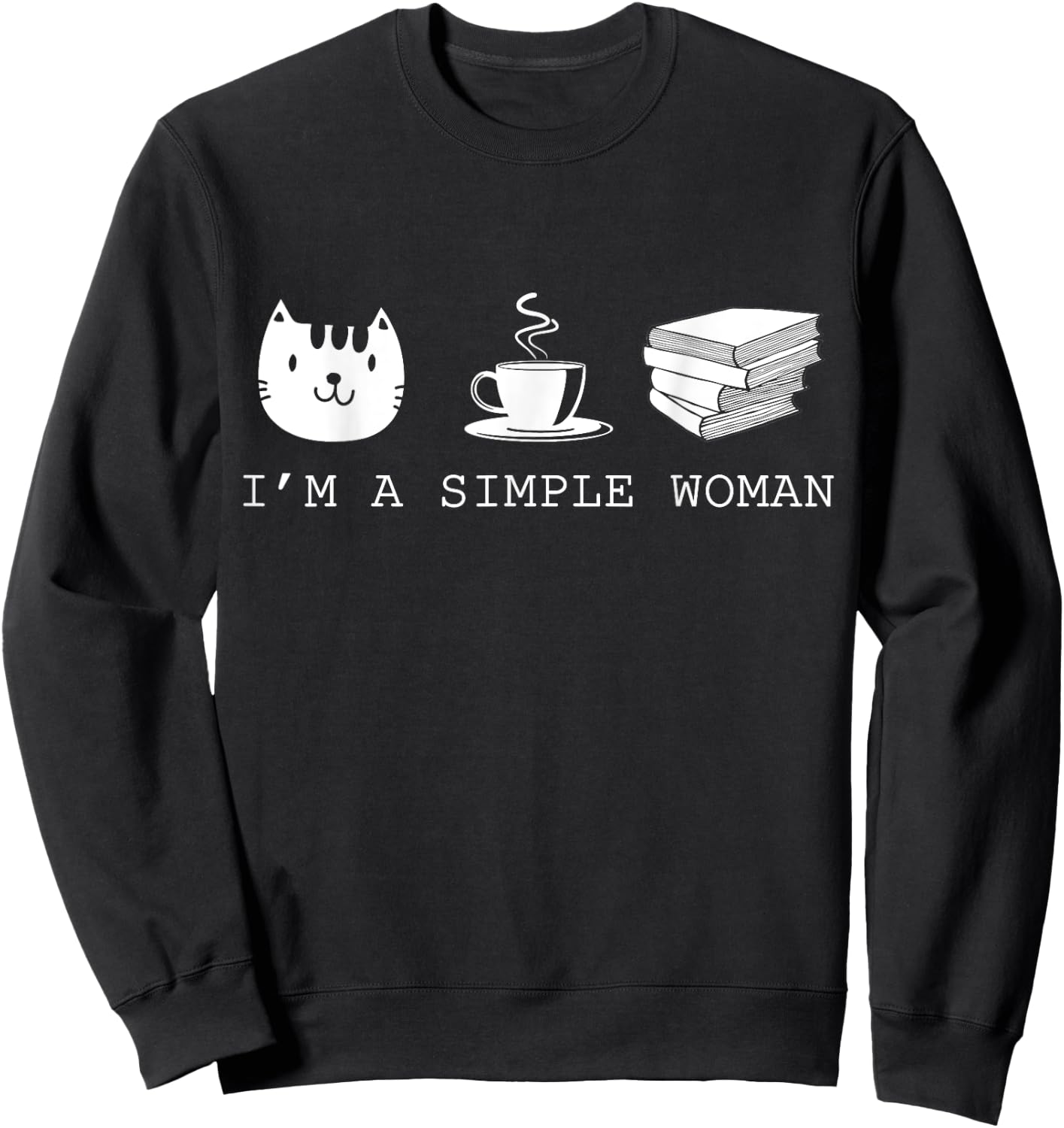 Books Tea Cat Sweatshirt - Sweatshirt | Black