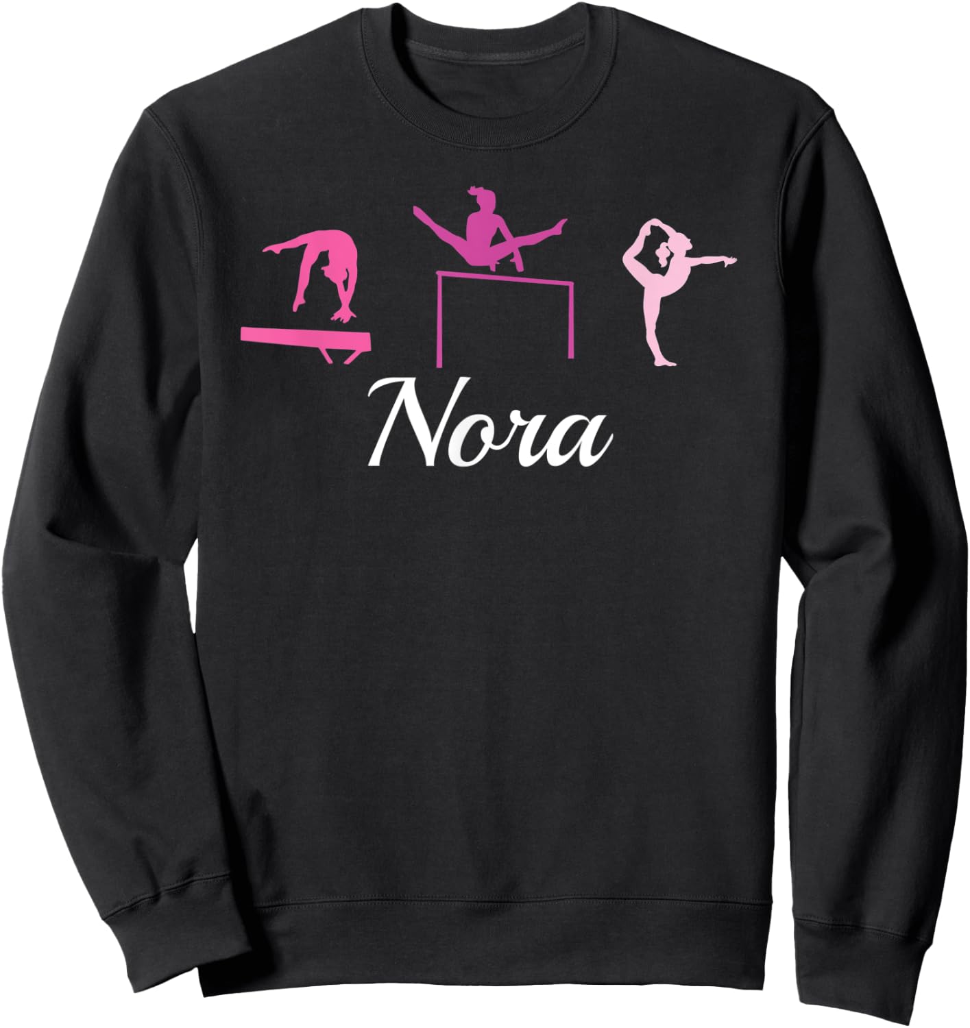 Nora Name Gift Personalized Gymnastics Sweatshirt - Sweatshirt | Black